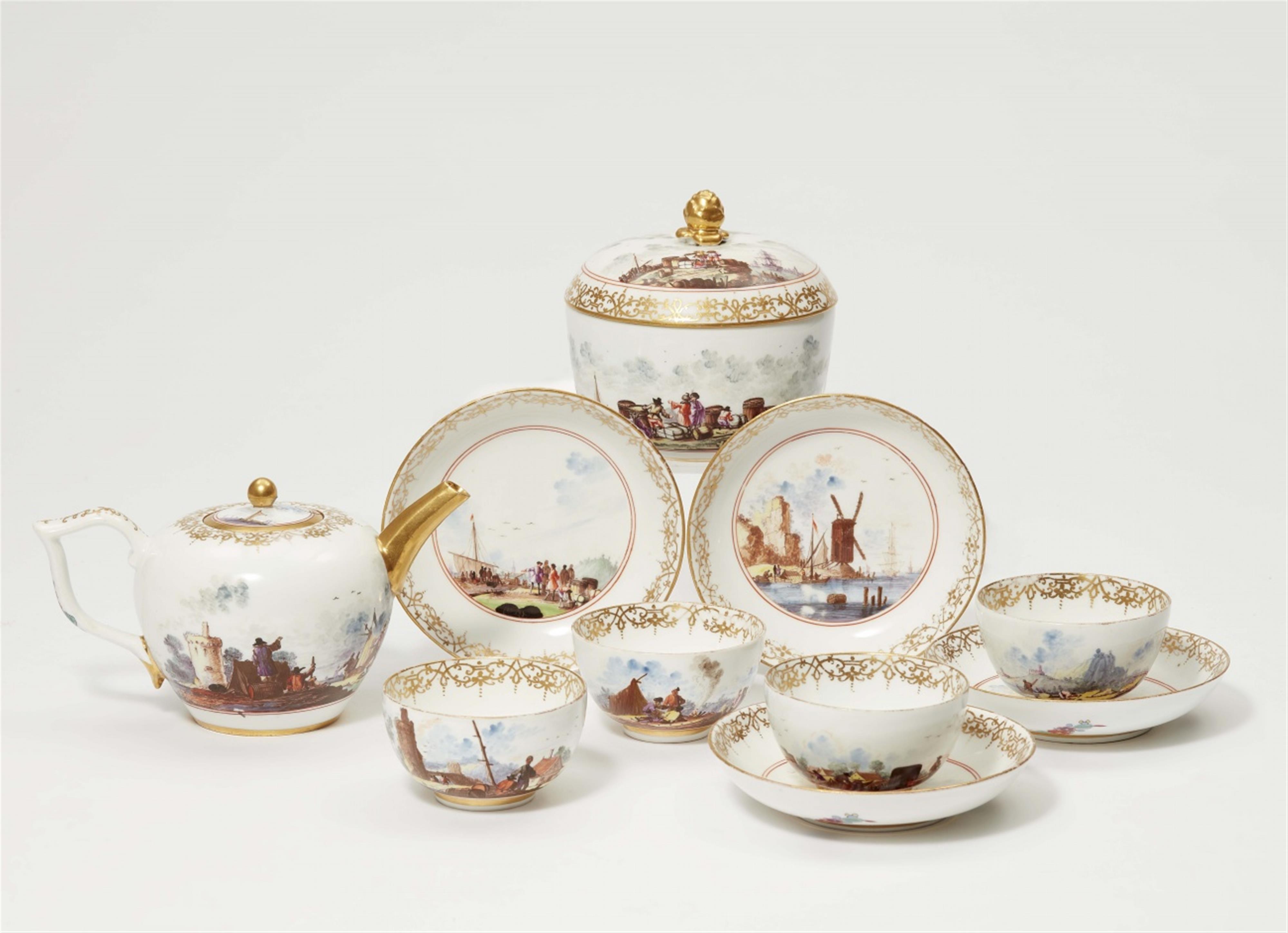 A Meissen porcelain tea service with merchant navy scenes - image-1