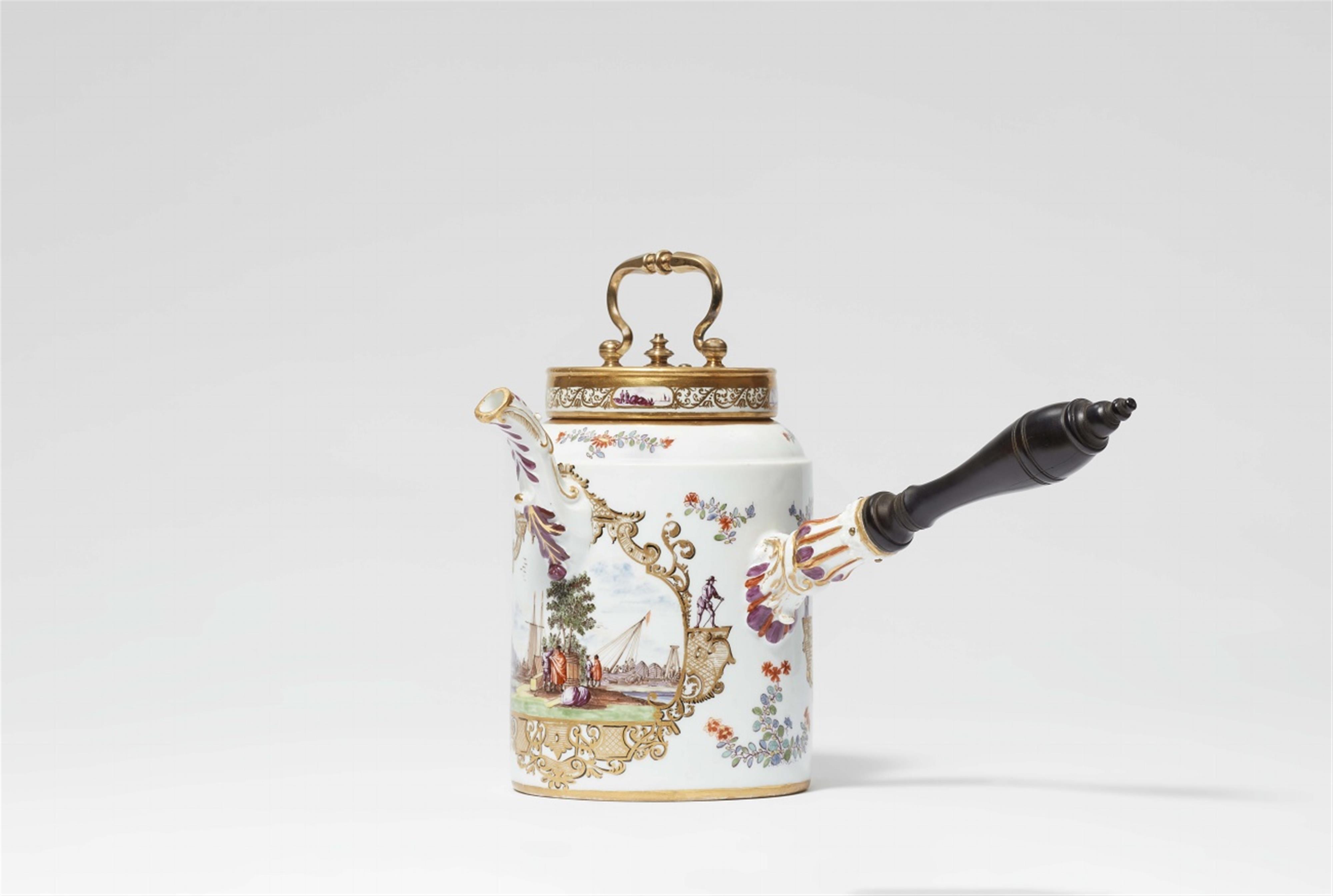 A cryptically signed and dated Meissen porcelain chocolatière by Christian Friedrich Herold - image-2