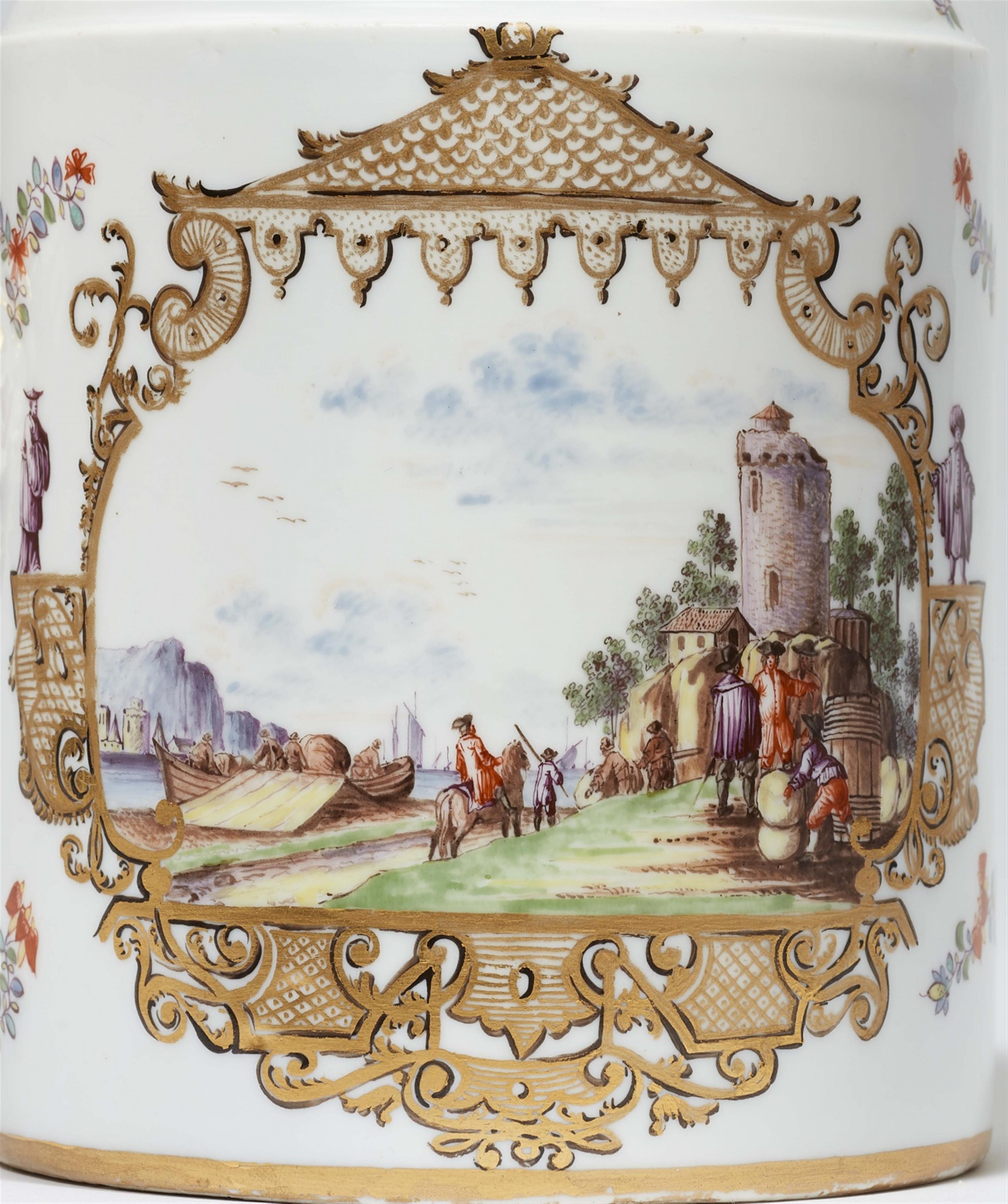 A cryptically signed and dated Meissen porcelain chocolatière by Christian Friedrich Herold - image-4