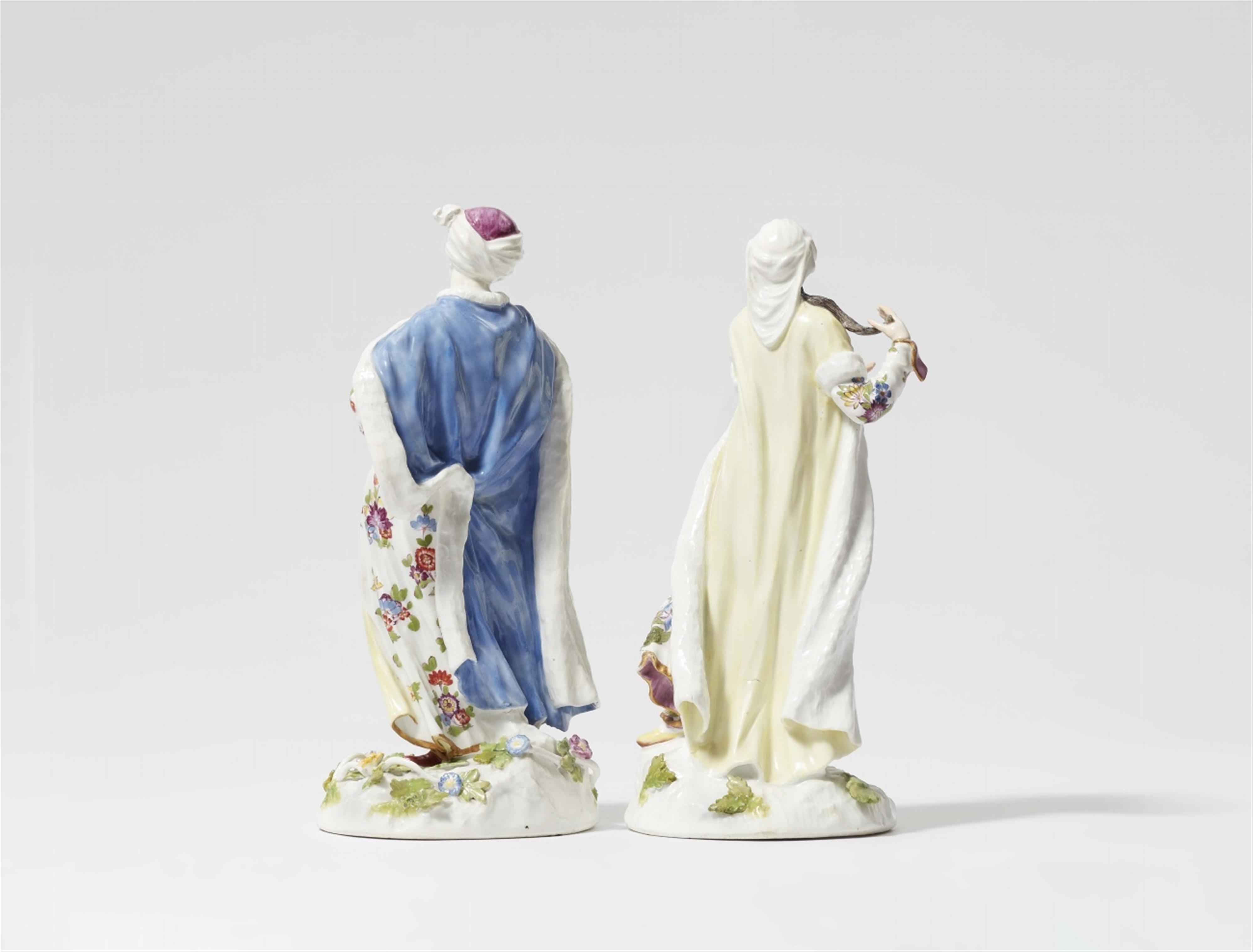 A rare pair of Meissen porcelain figures of a Turkish man and woman - image-2