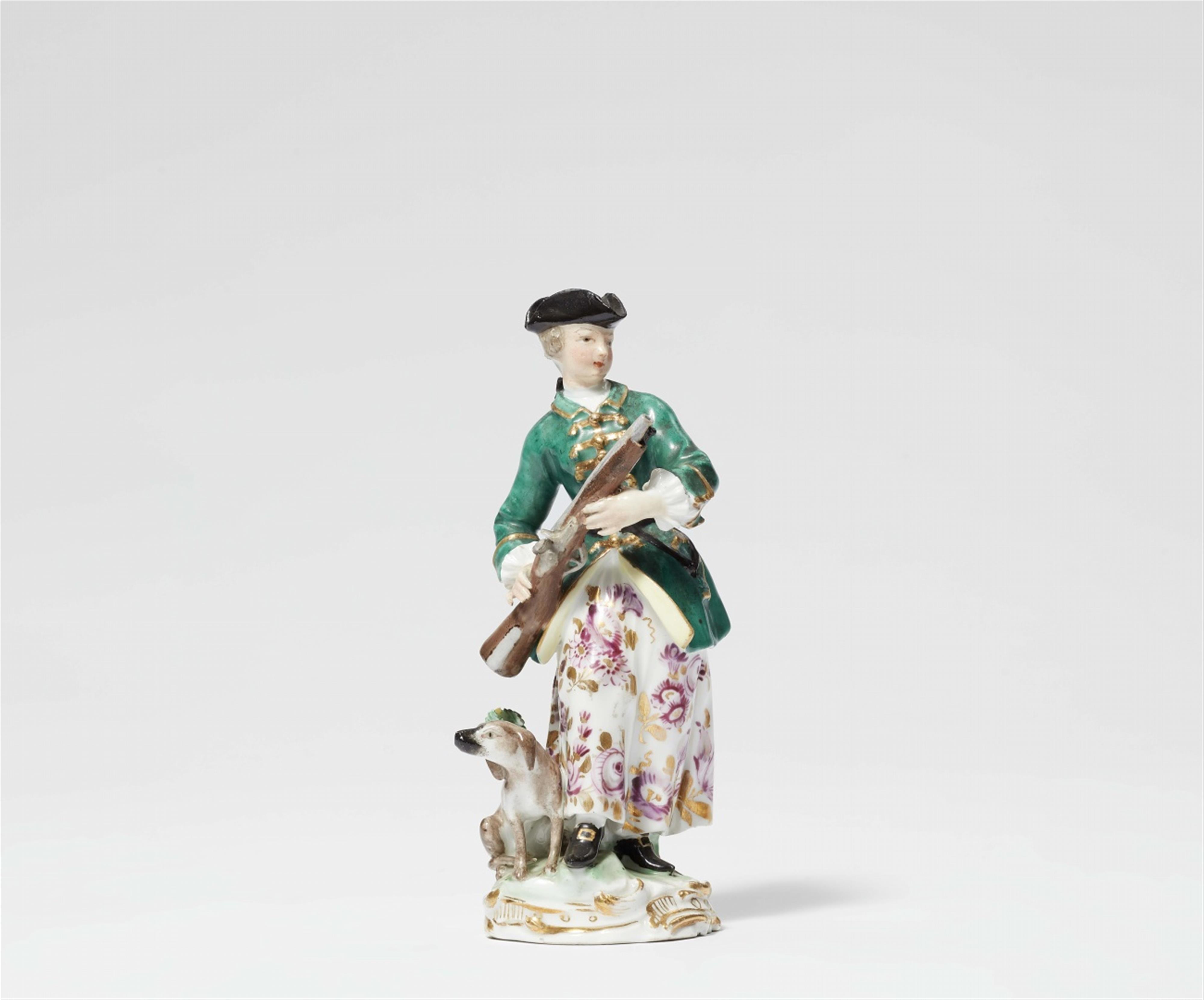 A Meissen porcelain model of a huntress with a gun - image-1