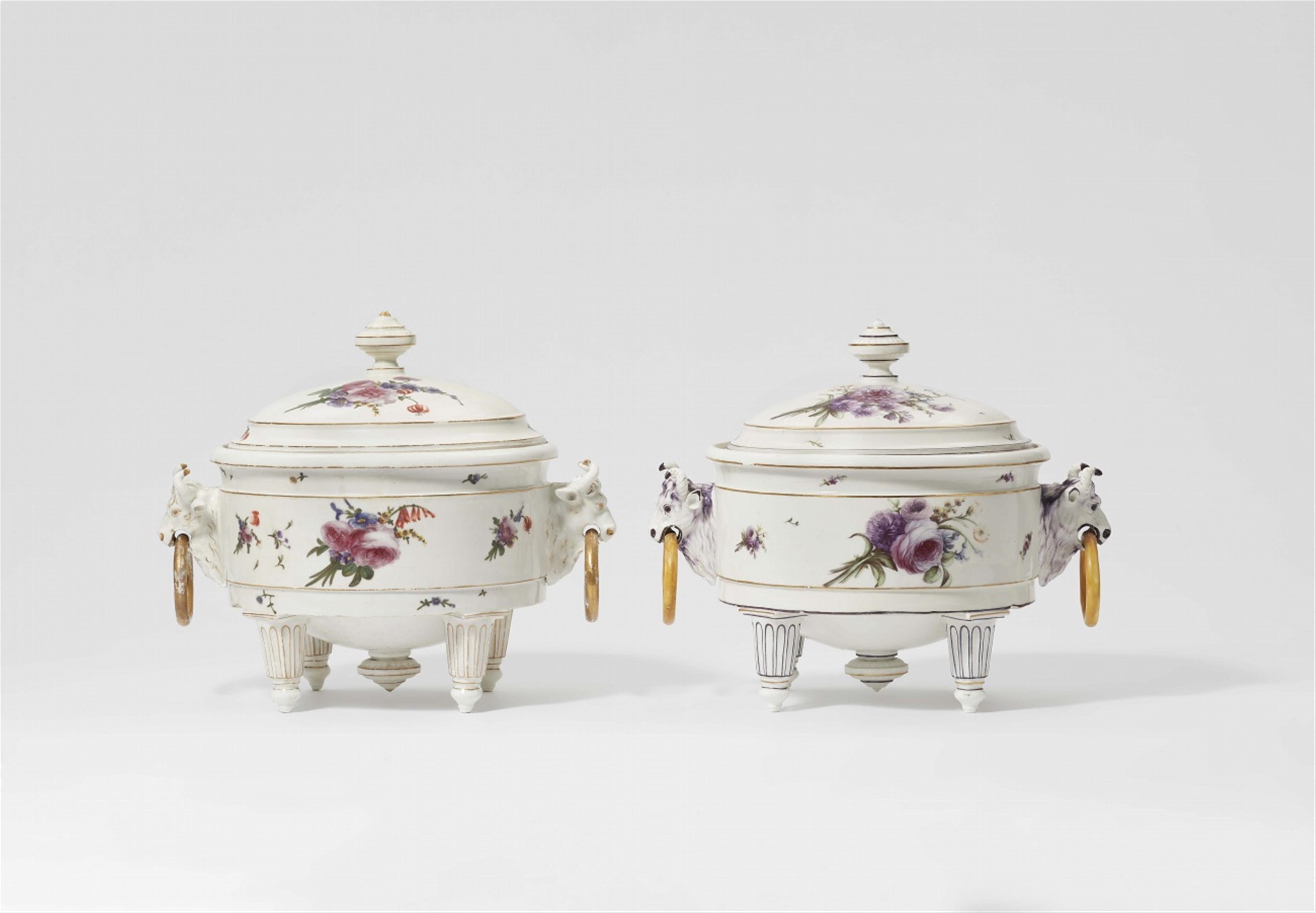 Two Hagenau porcelain tureens with bull's heads - image-1