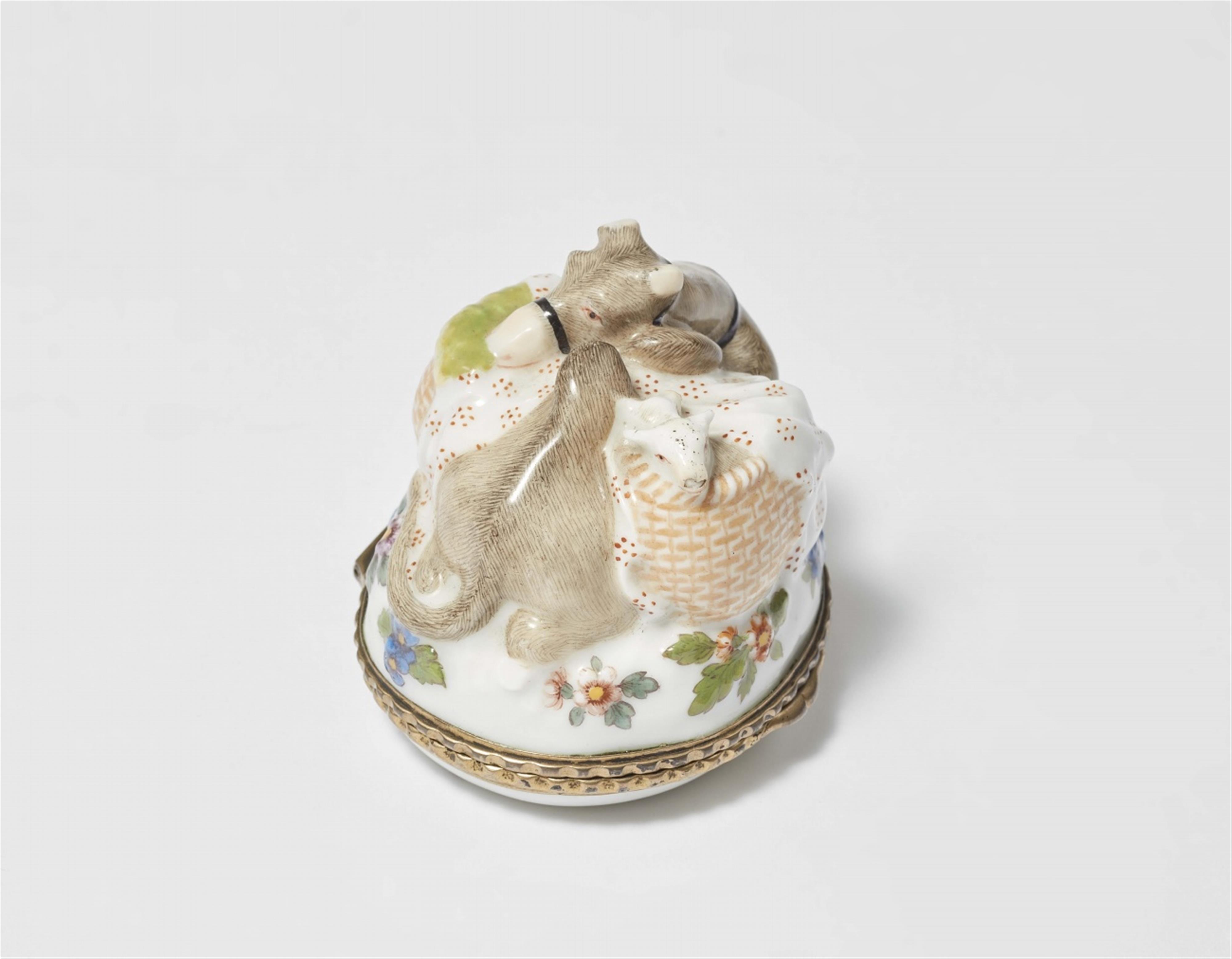 Porcelain model of a camel and two lambs in a basket as a snuff box - image-2