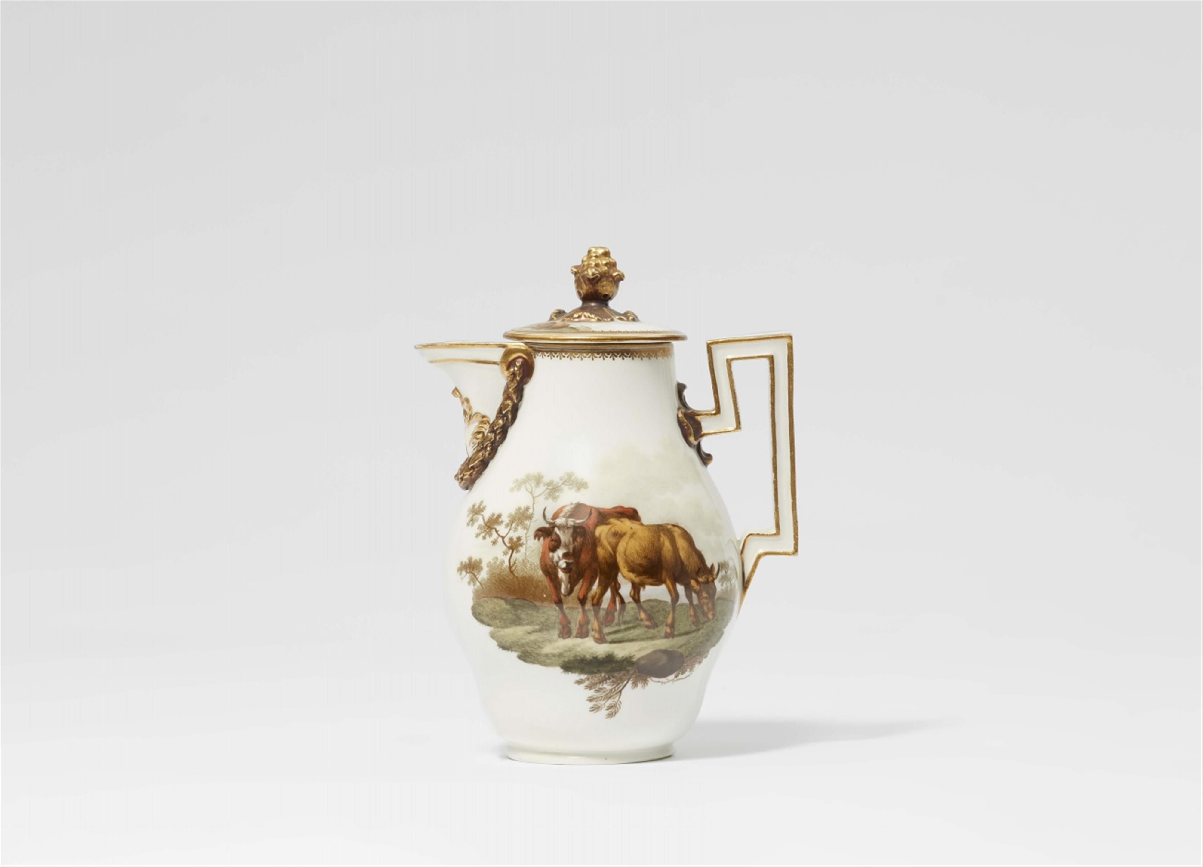 A Meissen porcelain jug with a depiction of cows after Hendrikus van de Sande Bakhuyzen - image-1