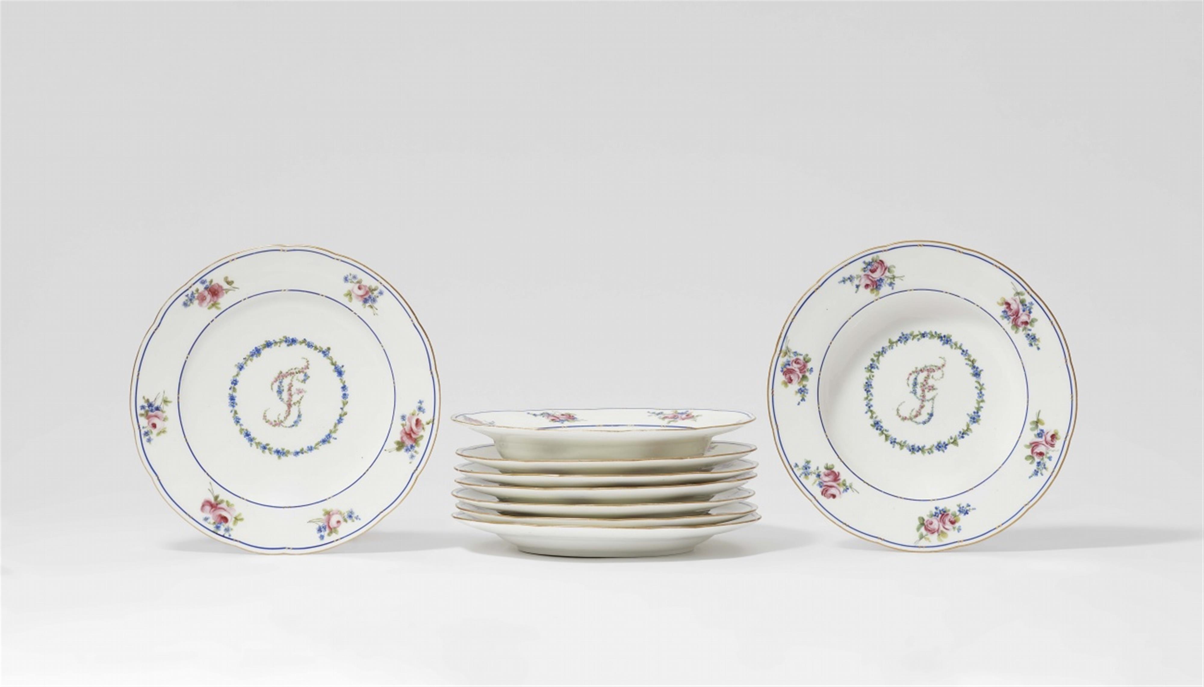 Nine Sèvres porcelain plates from a service monogrammed FG - image-1