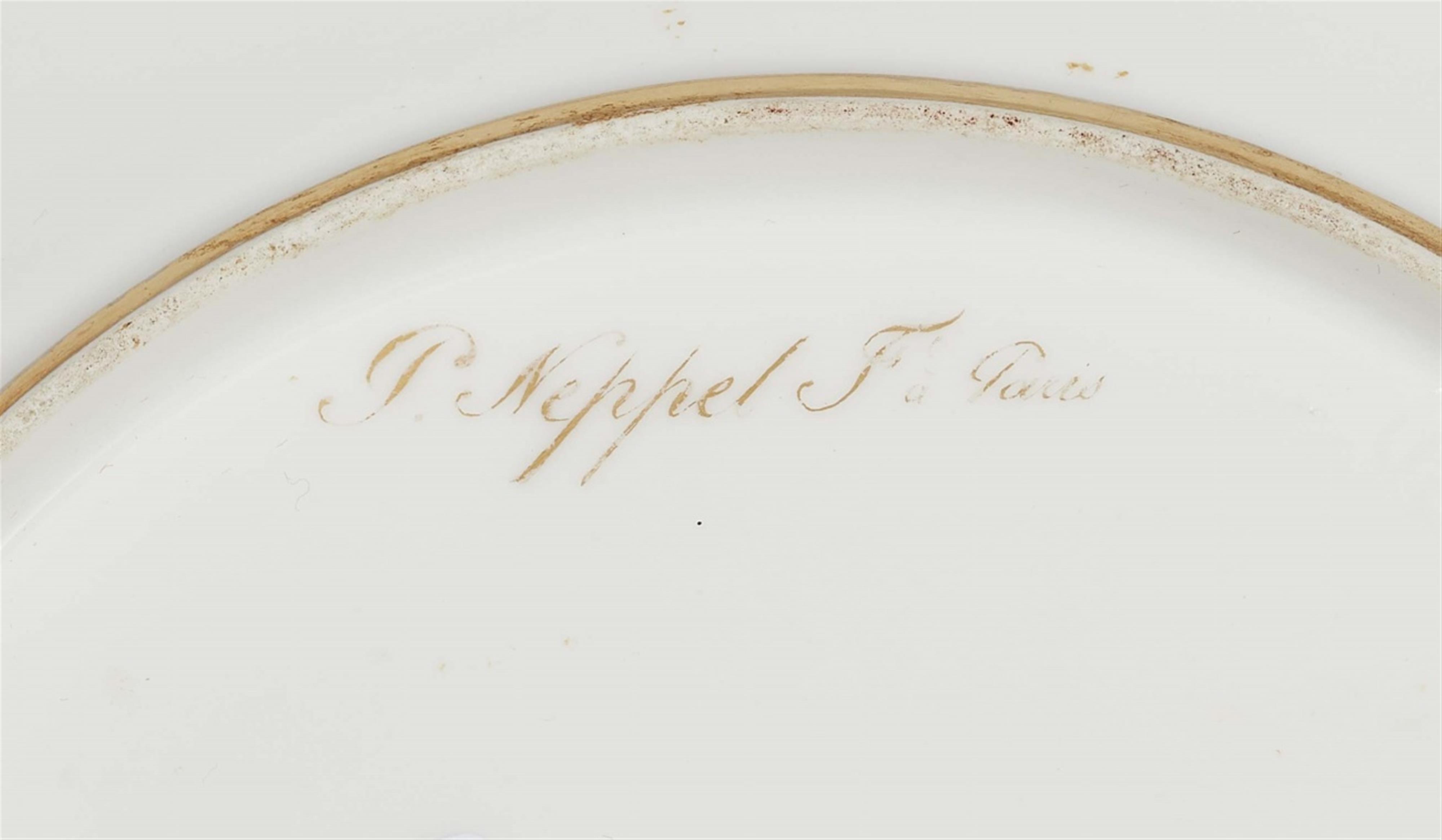 A pair of Parisian porcelain dessert plates with allegorical depictions - image-2