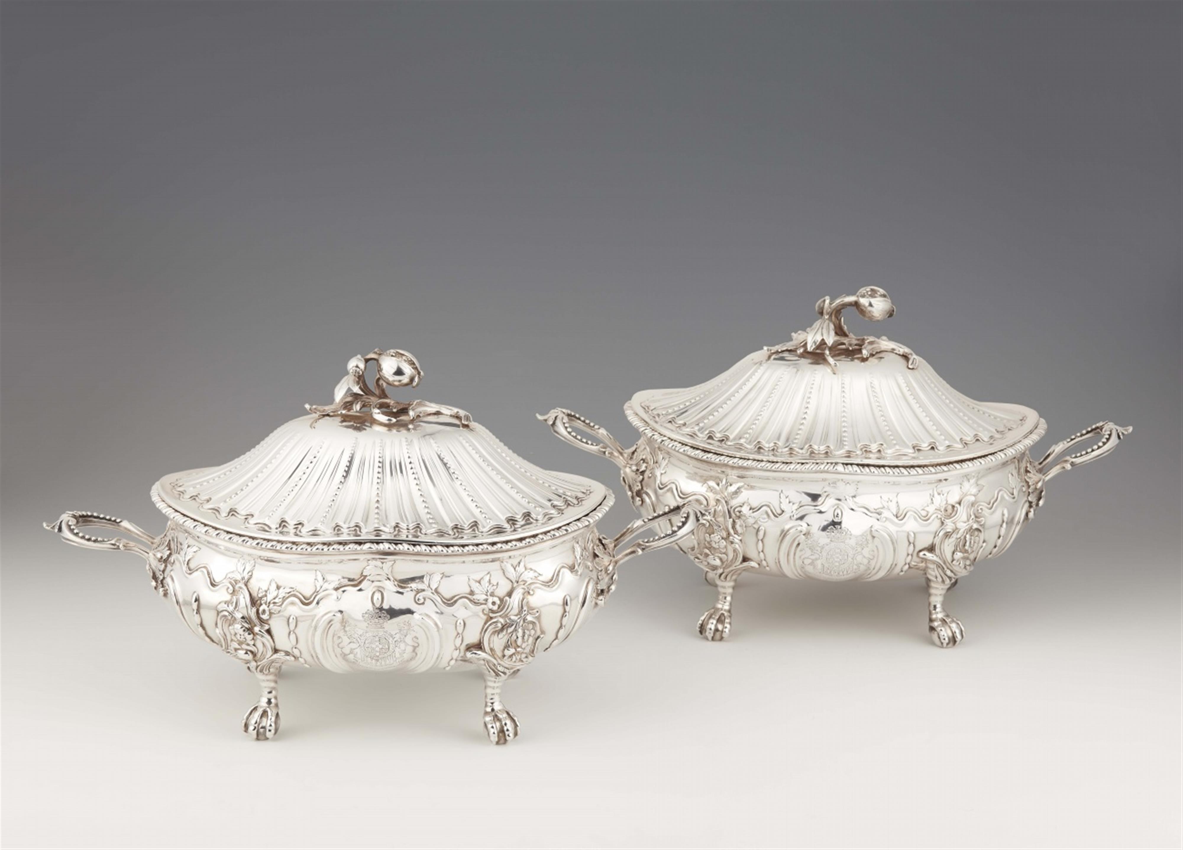 A pair of George III silver tureens - image-1