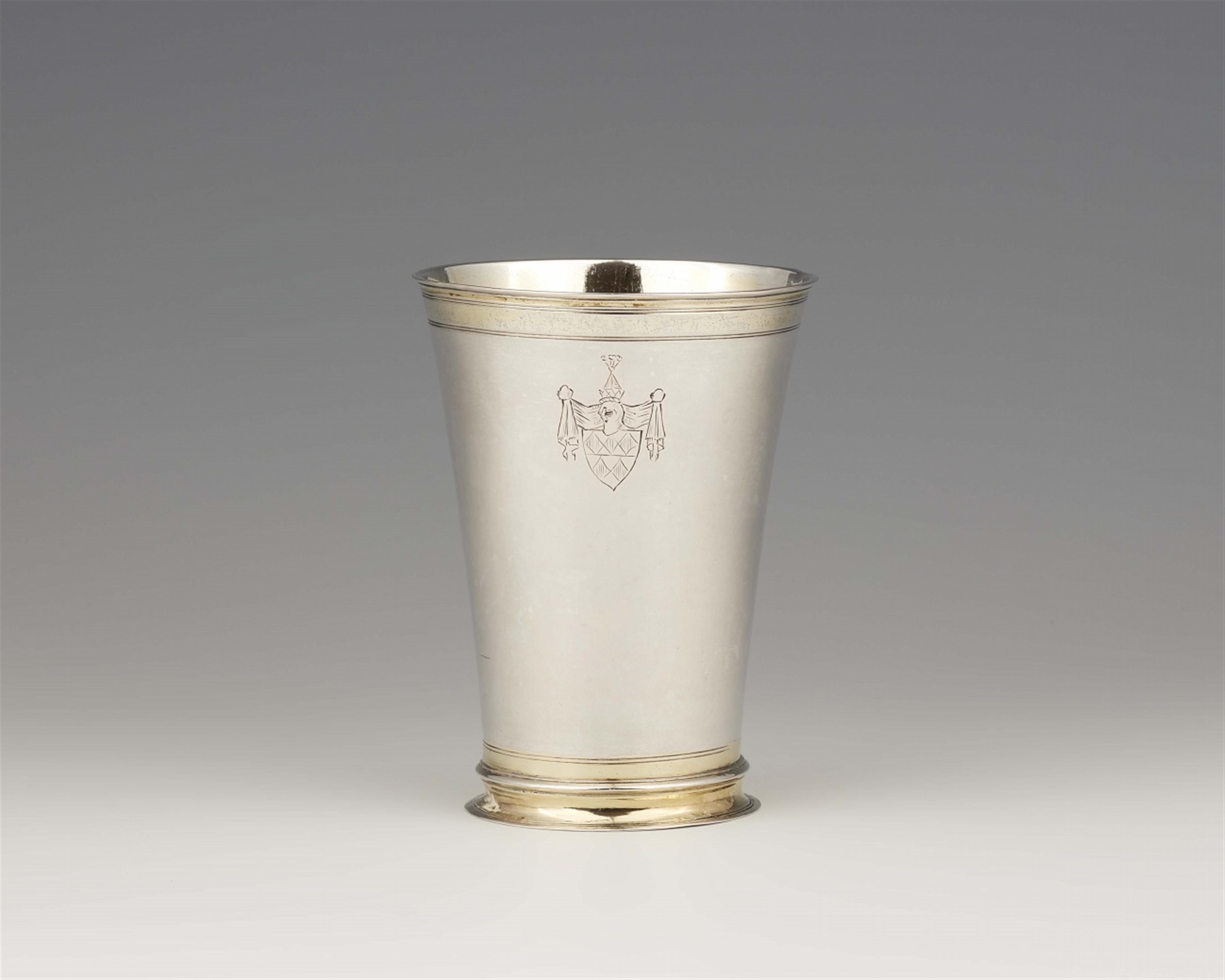A parcel gilt Augsburg silver beaker - image-1