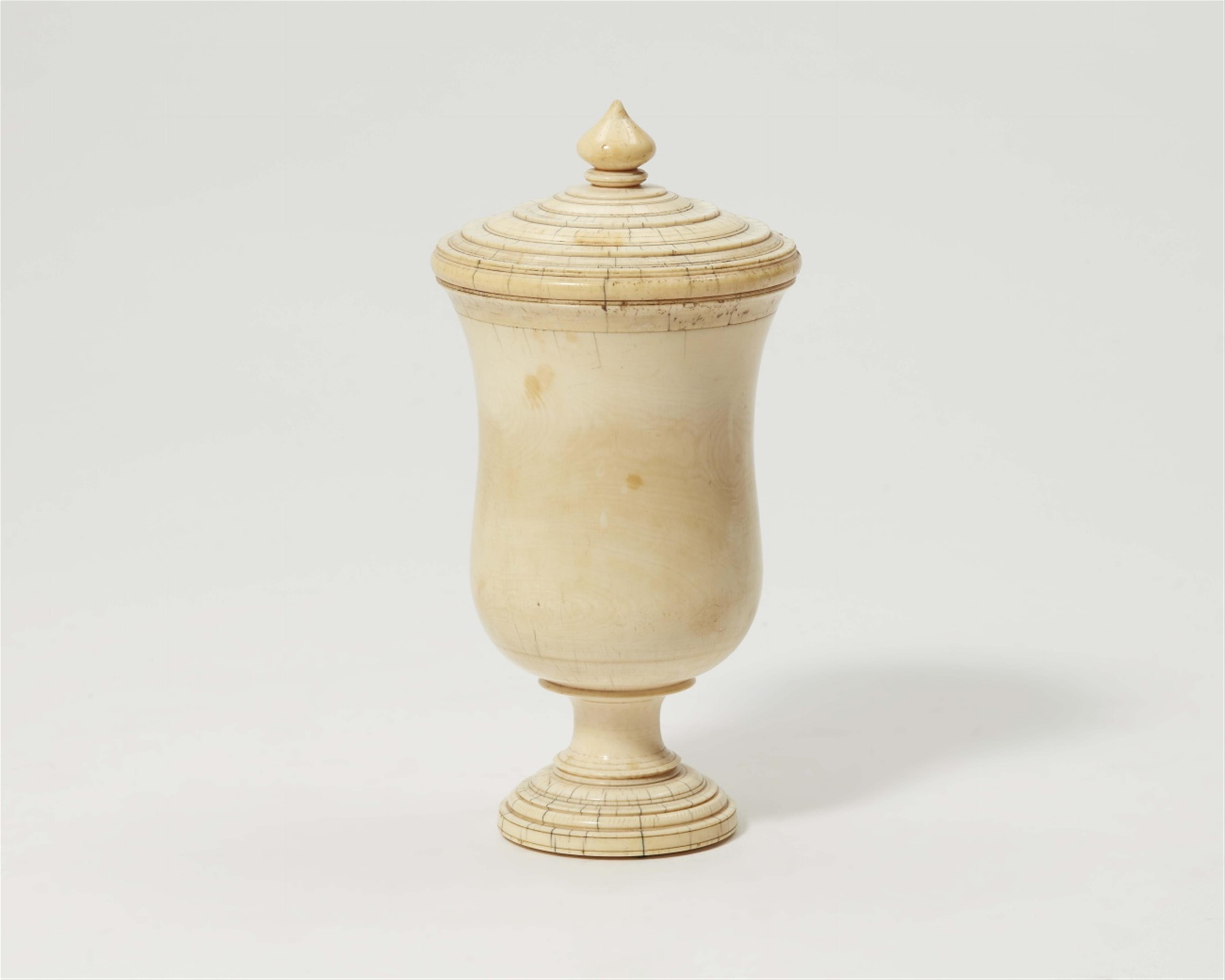 A Baroque ivory beaker and cover - image-1