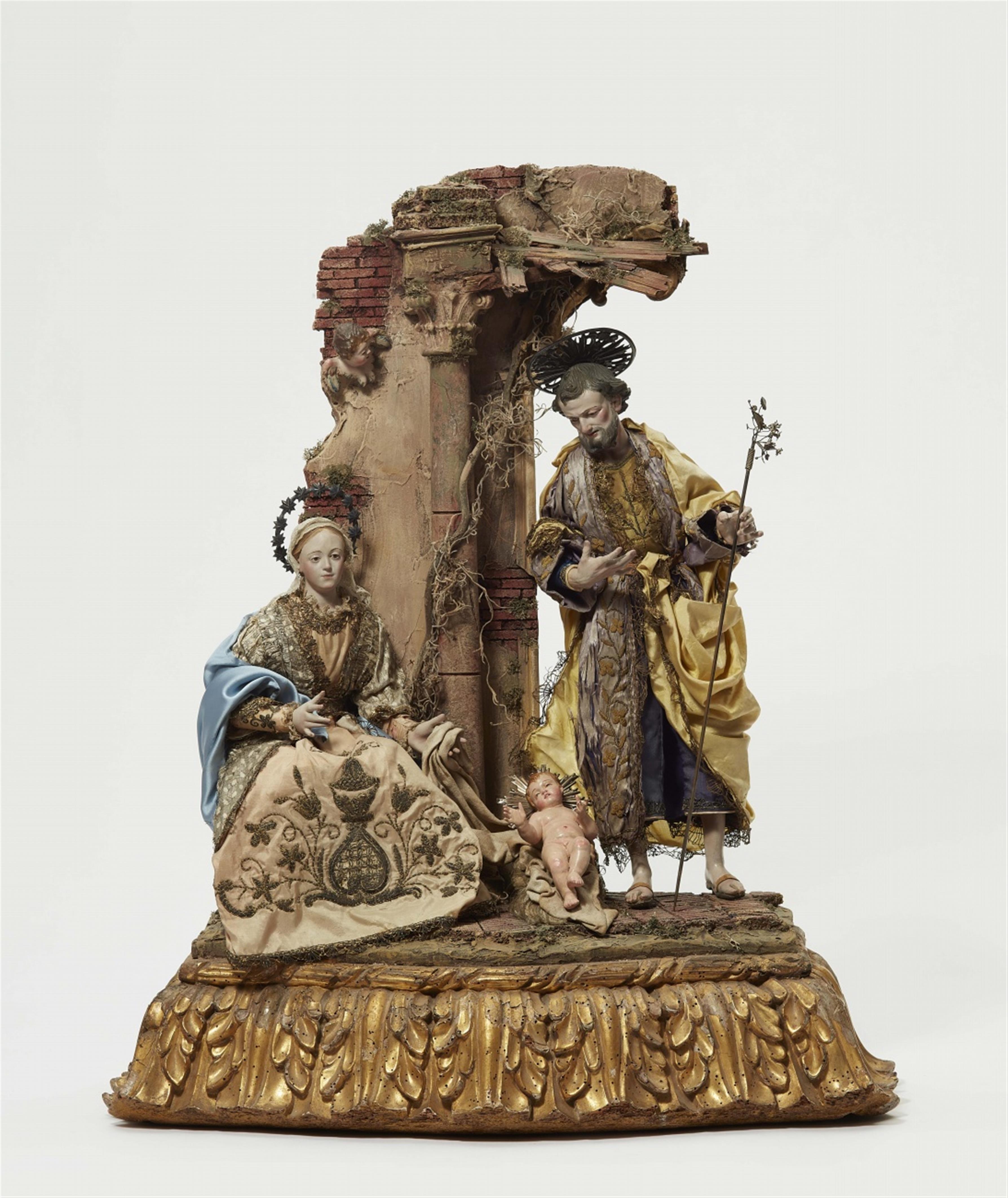 A South Italian Nativity scene with three figures - image-1