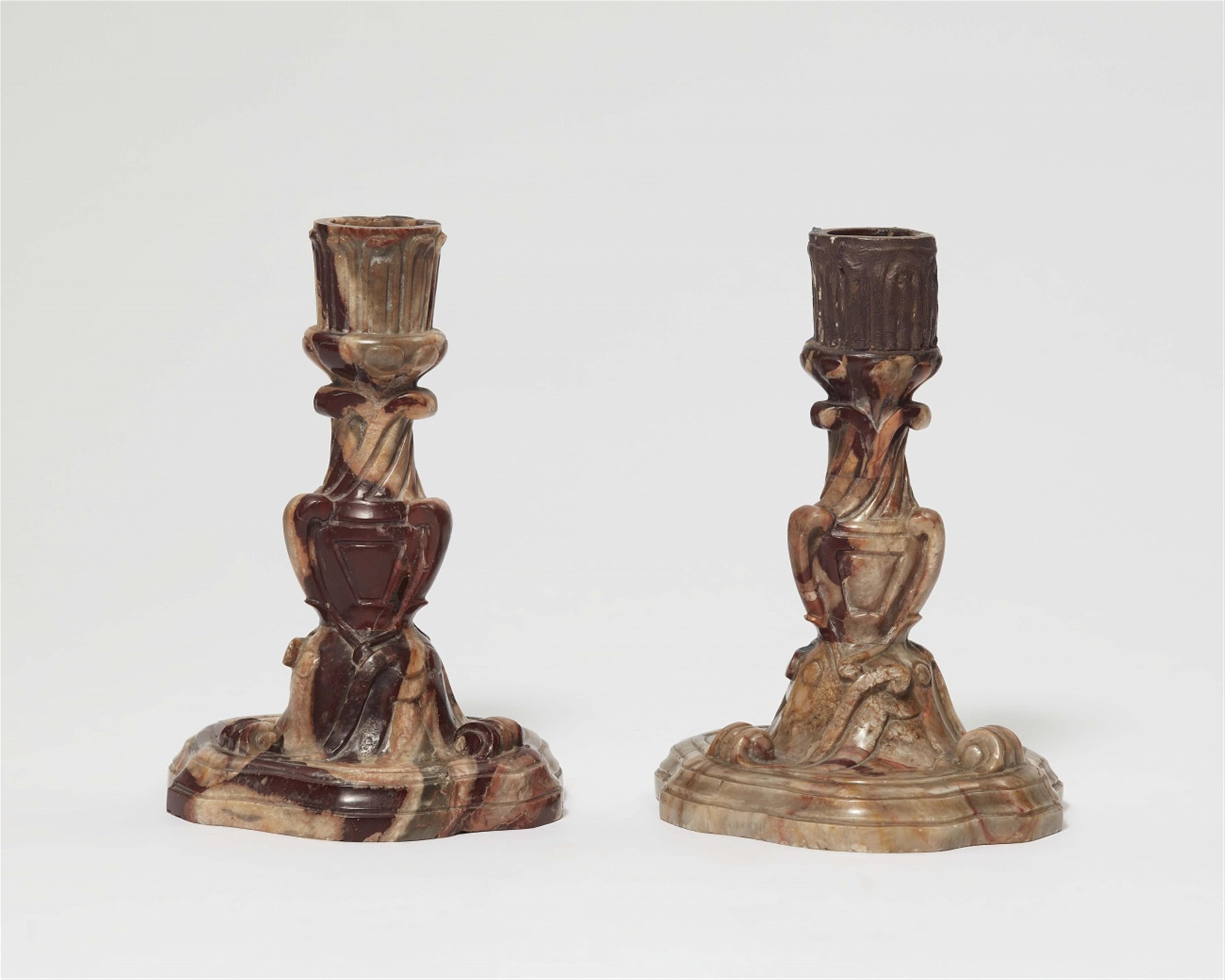 A pair of Baroque marble candlesticks - image-1