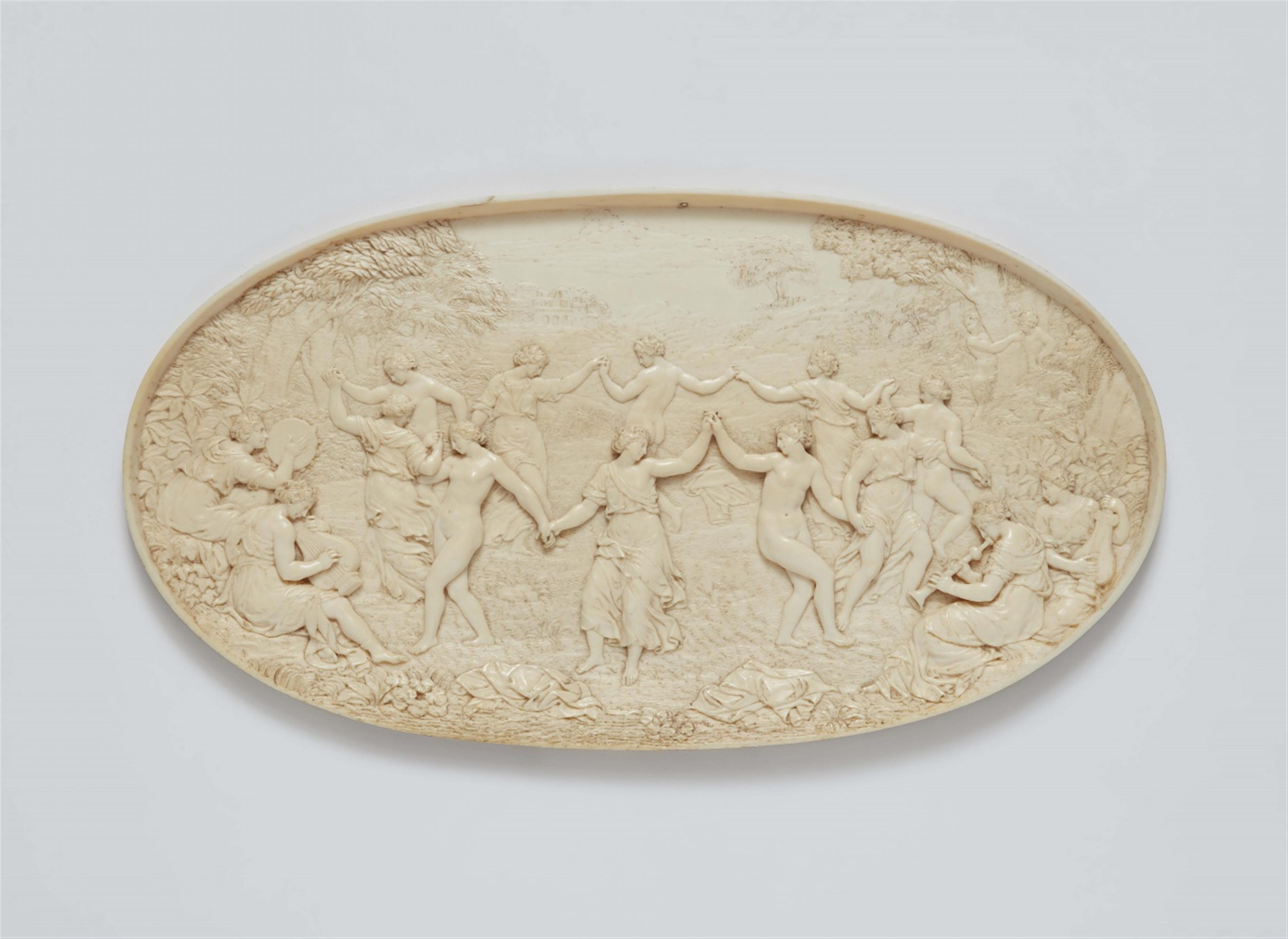 A carved ivory relief with a dionysian procession - image-1