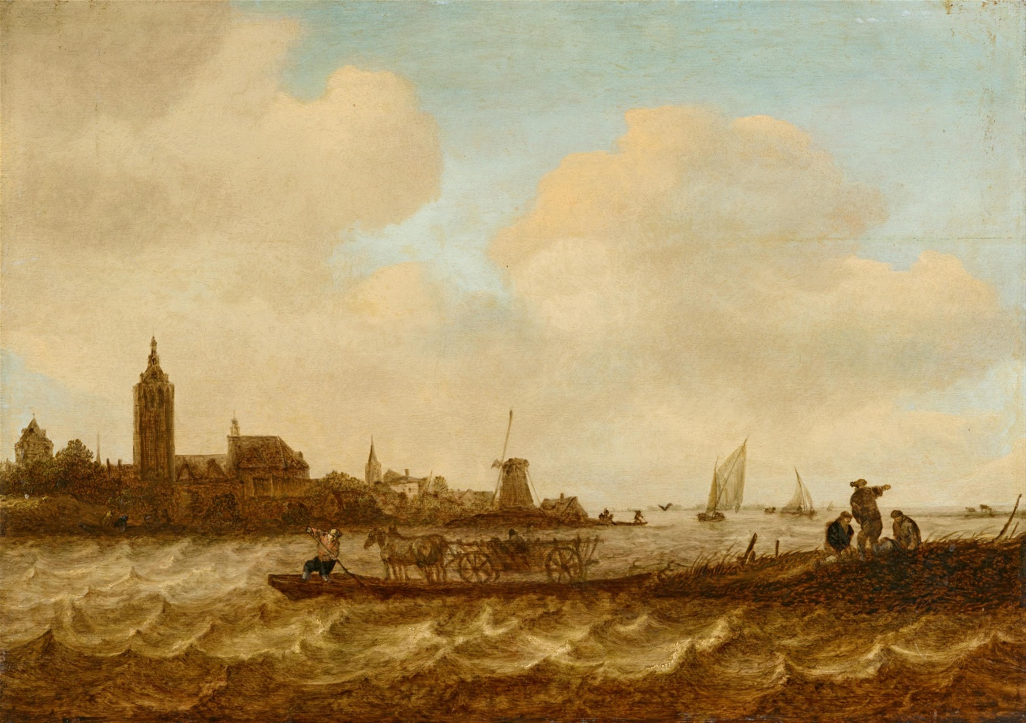 Maerten Fransz. van der Hulst - Town with a Large Church by a River - image-1