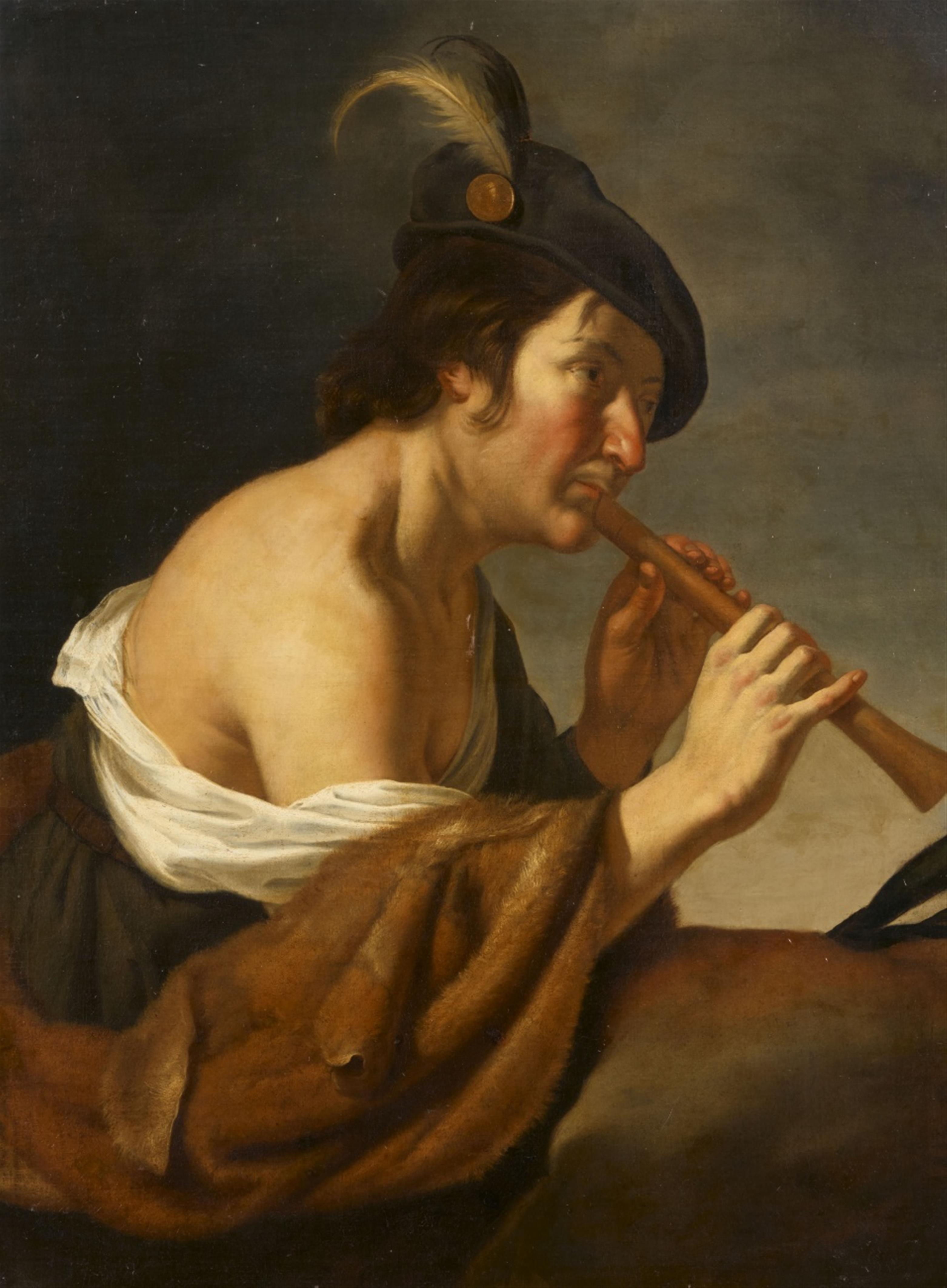Jan van Bijlert - Portrait of a Man with a Flute - image-1