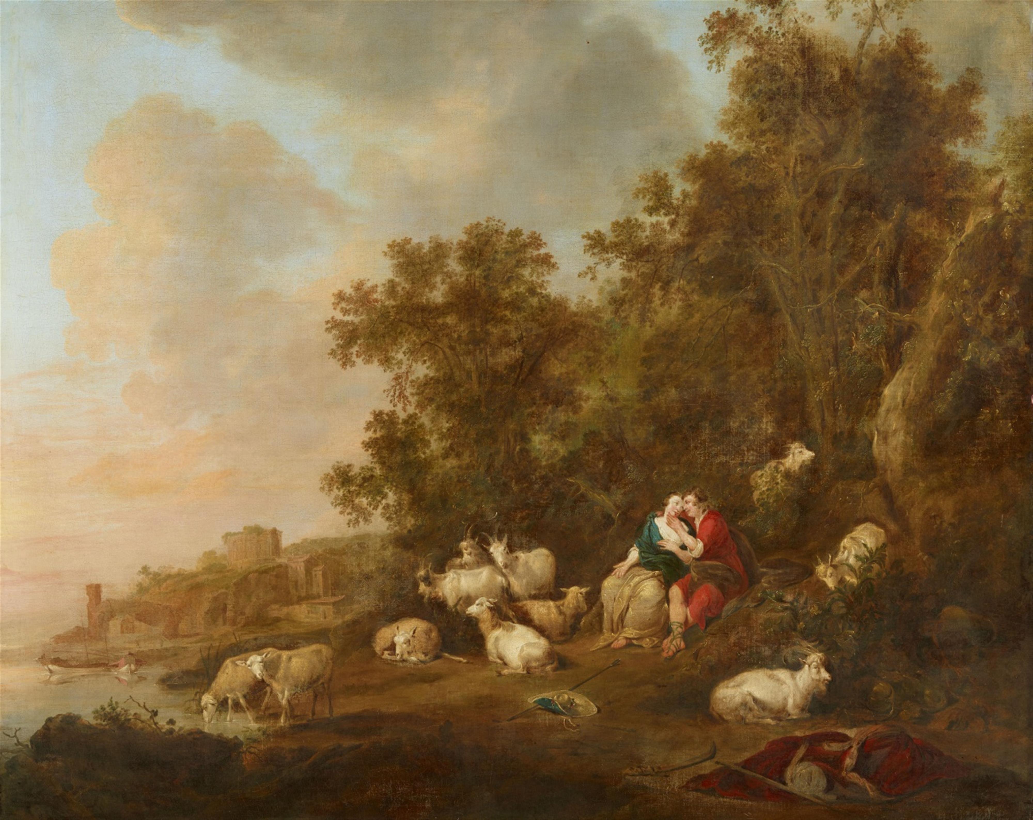Dirck van der Lisse, circle of - Landscape with a Shepherd Couple - image-1