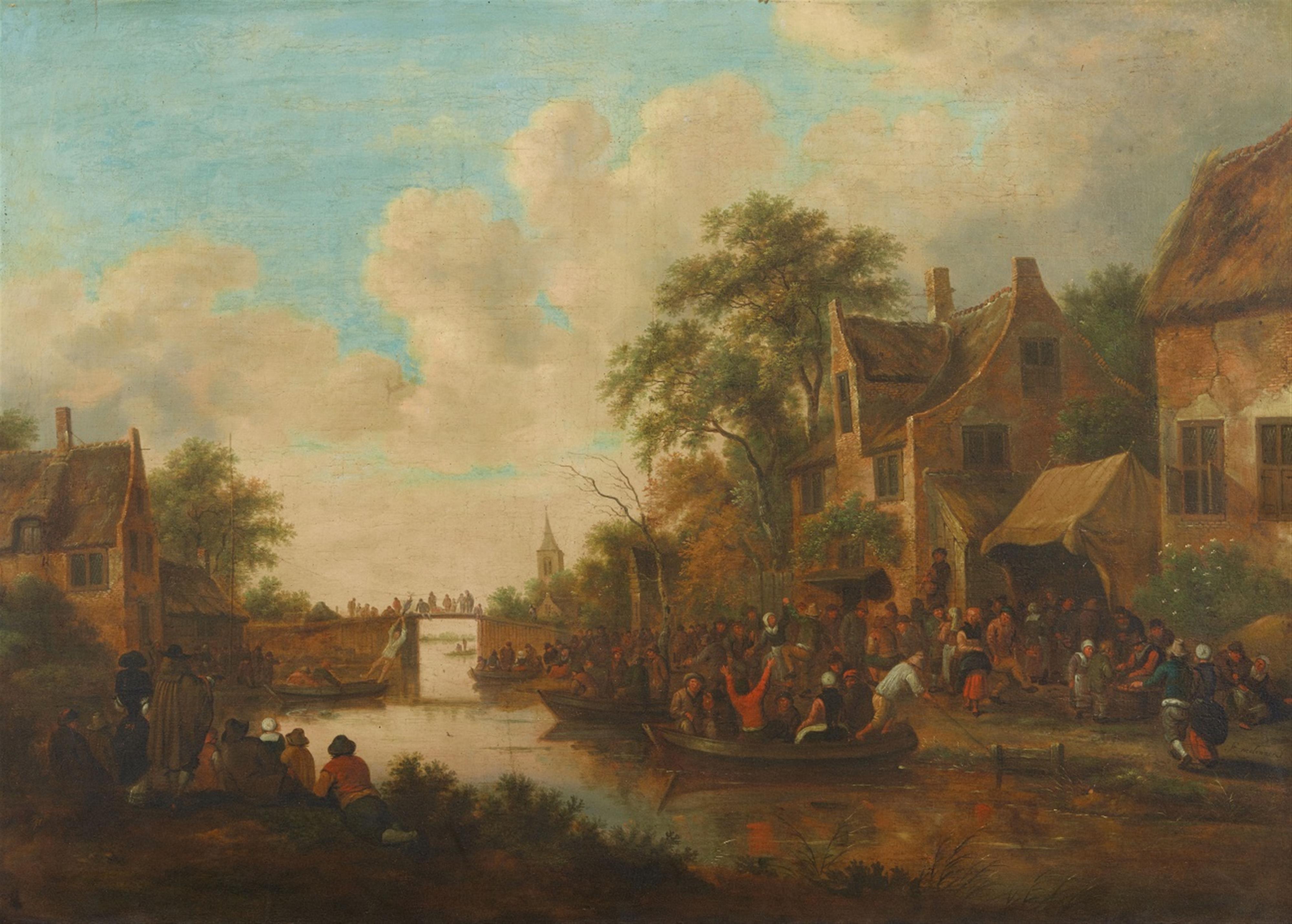 Klaes (Nicolaes) Molenaer - Dorfkirmes an einem Fluss - image-1