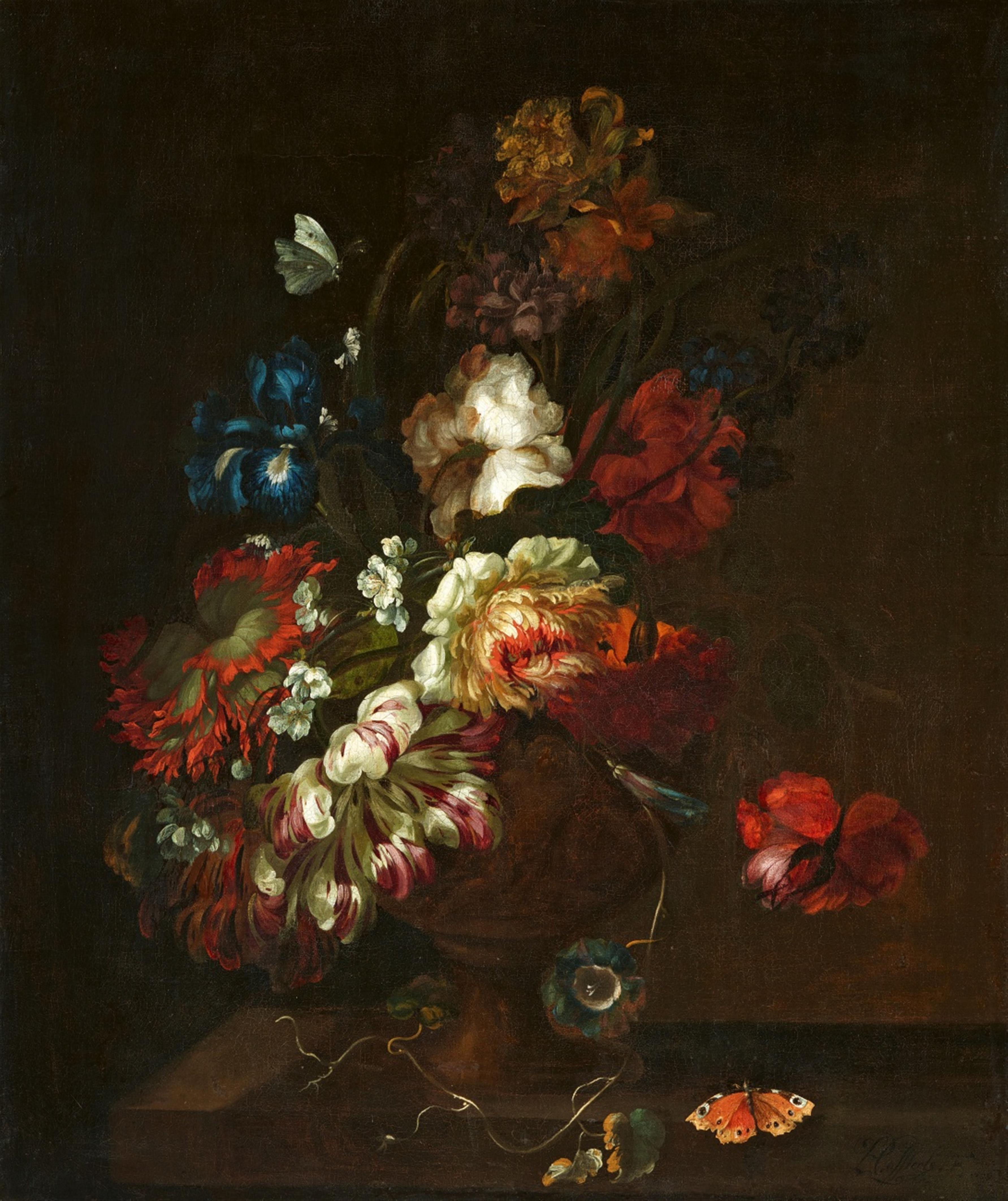 Pieter III Casteels - Flower Still Life with Butterflies - image-1