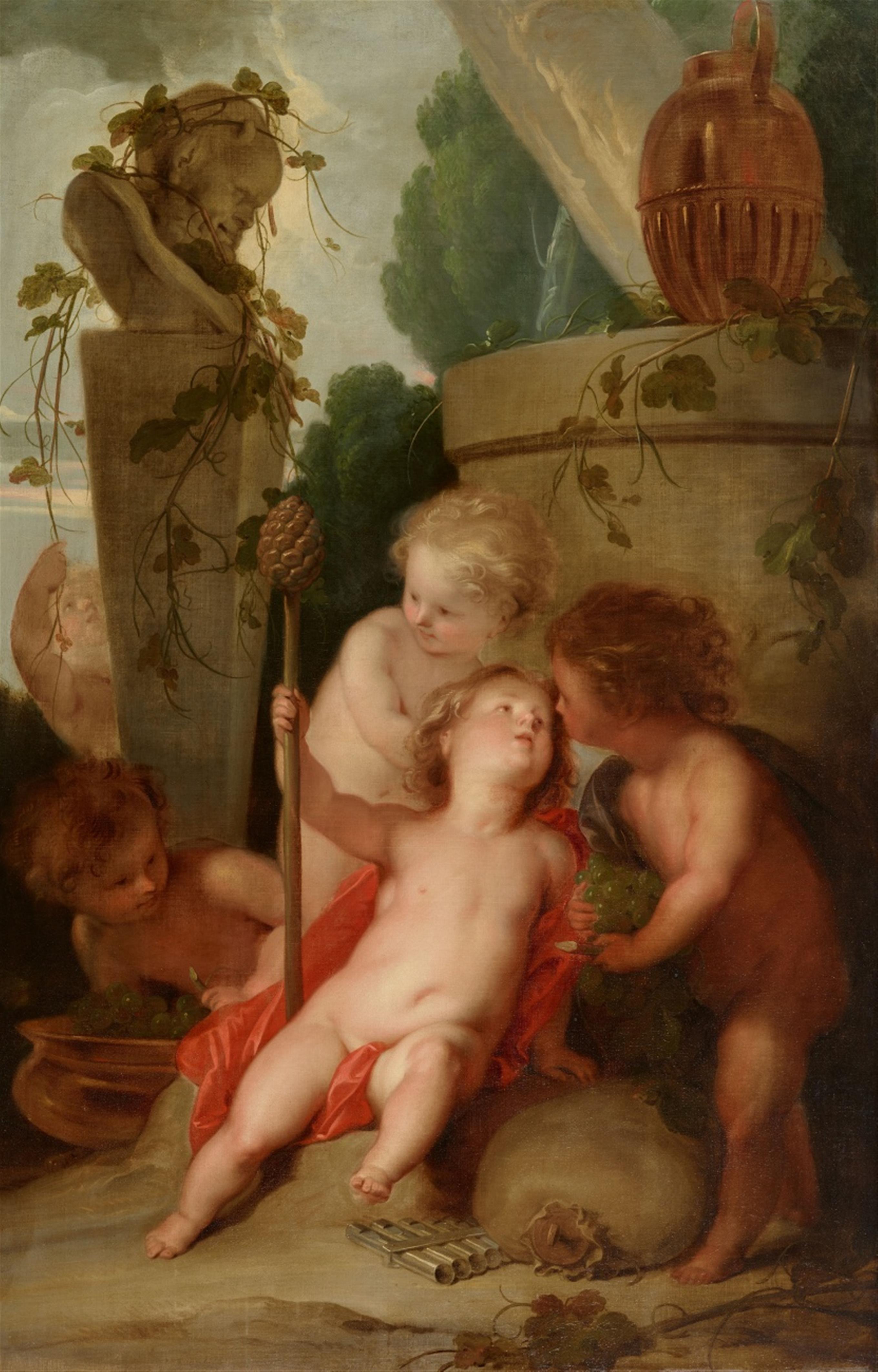 Jacob de Wit - Four Cupids in Front of a Marble Bust - image-1