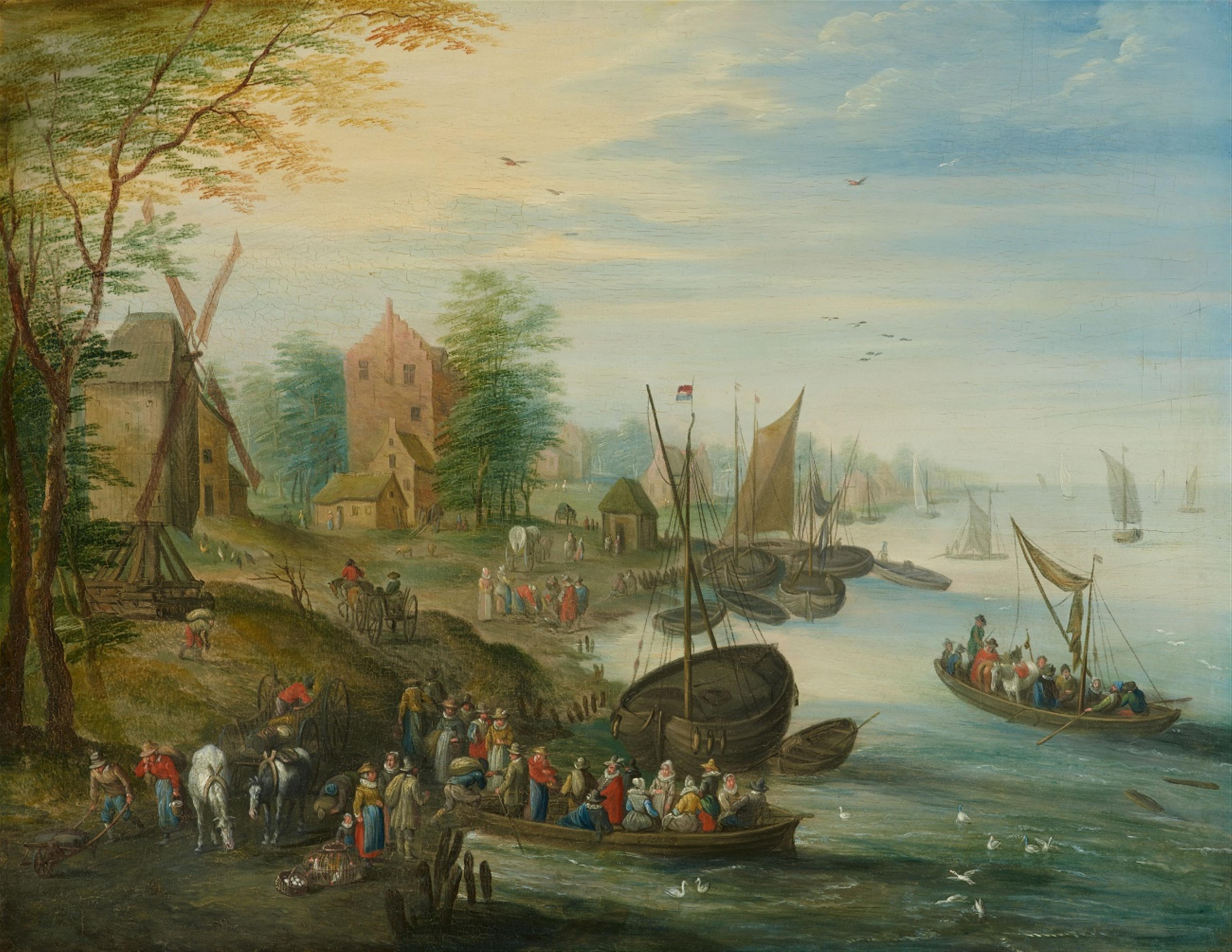 Charles (Karel) Beschey - View of a Harbour - image-1