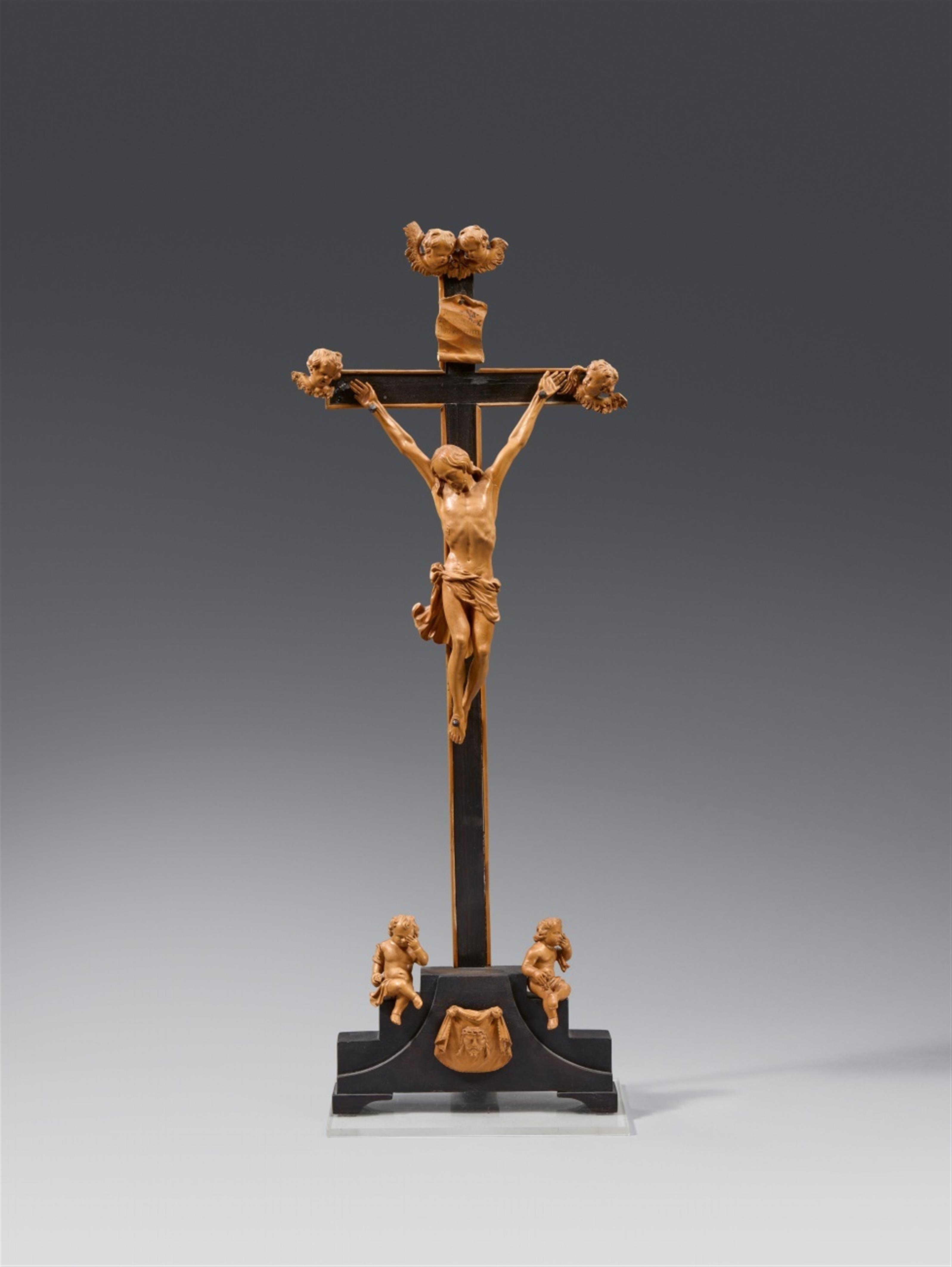 South German 18th century - An 18th century South German carved wooden crucifixion - image-1