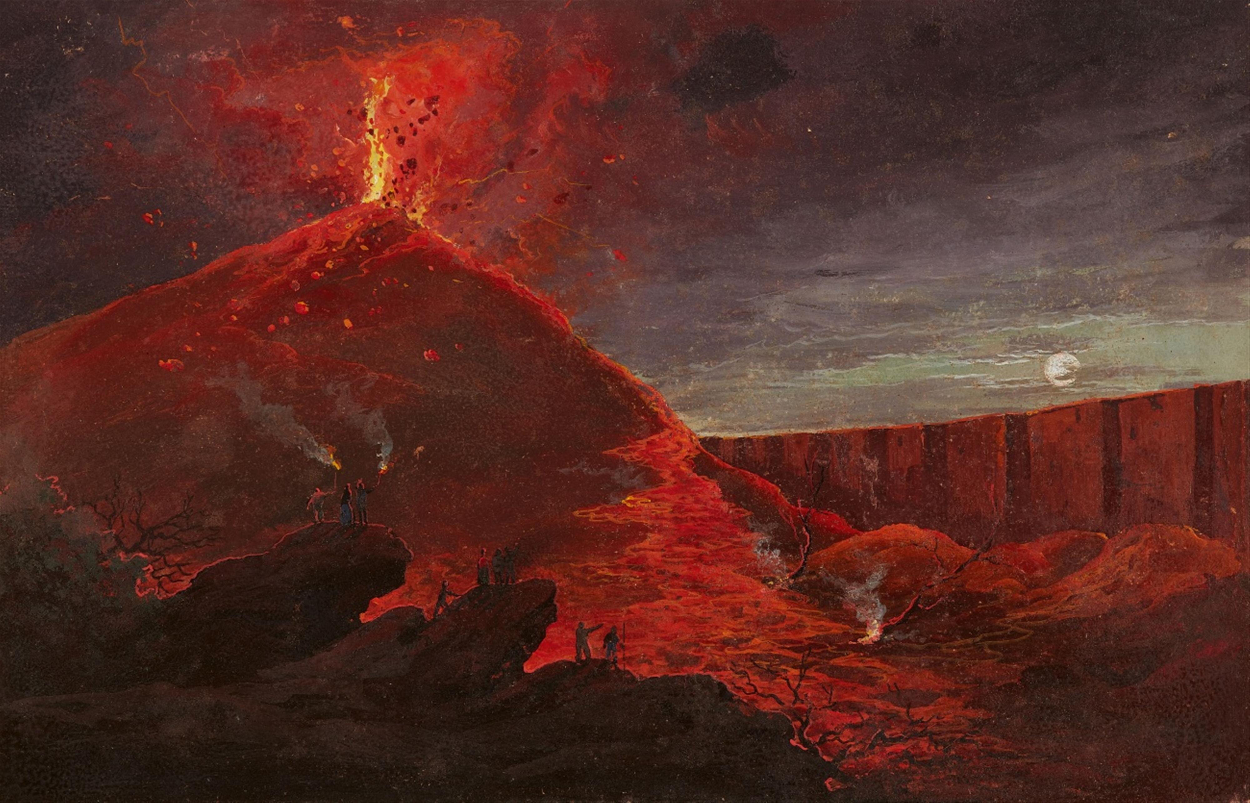 Pierre-Jacques Volaire, called Le Chevalier Volaire, attributed to - The Eruption of Vesuvius - image-1