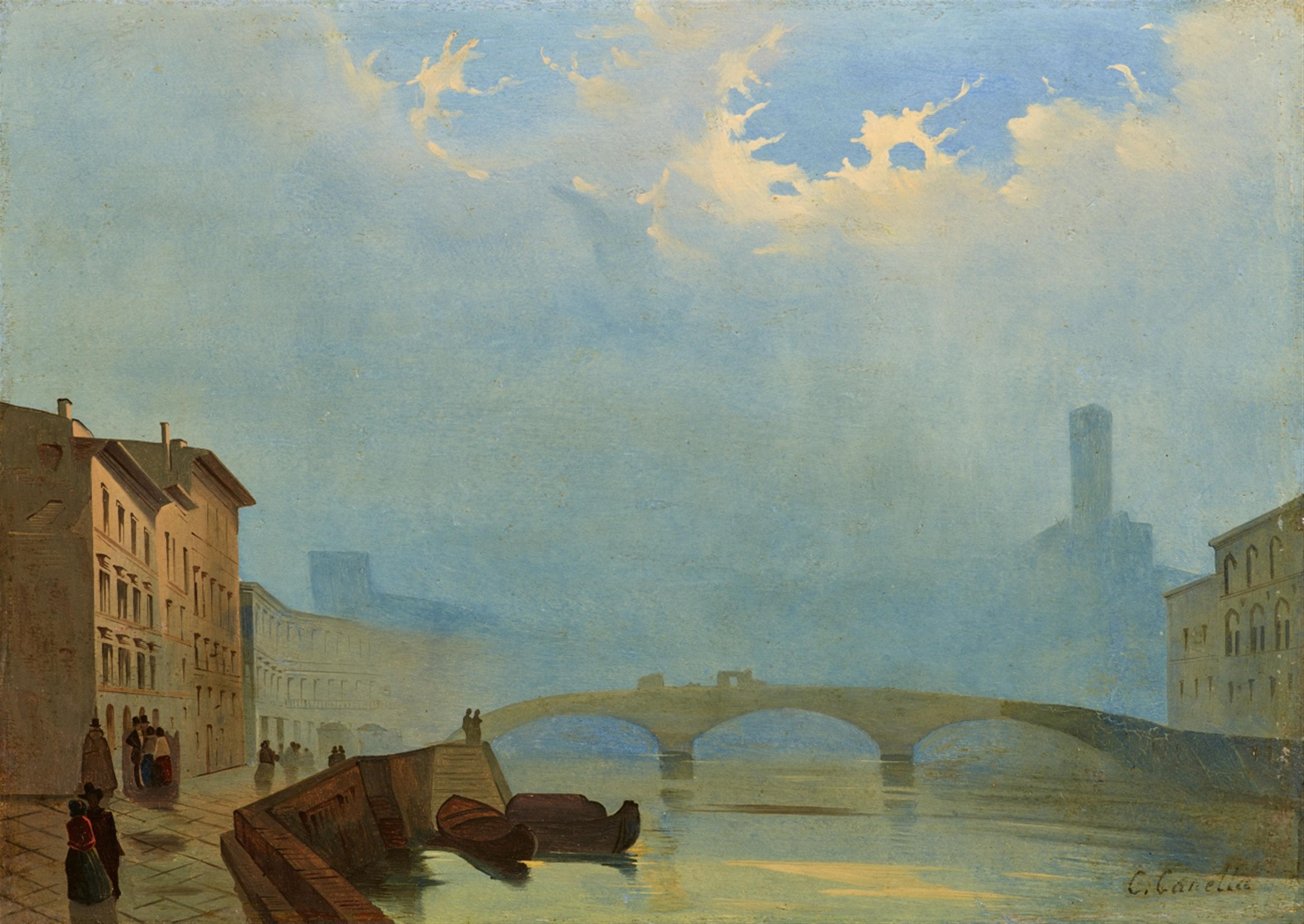 Carlo Canella - View of the Arno Near Pisa - image-1