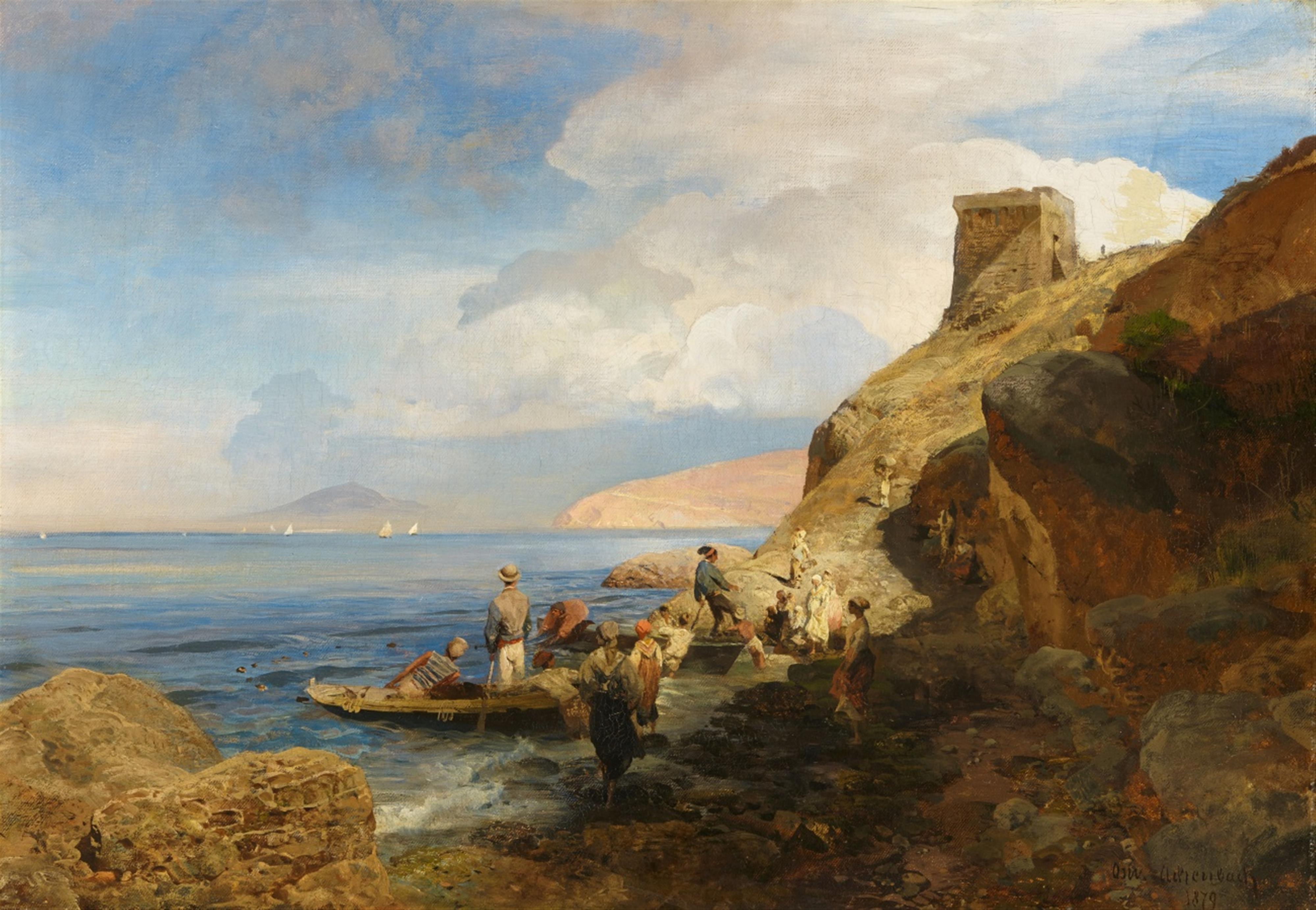 Oswald Achenbach - Ansicht aus einer Bucht bei Neapel - image-1
