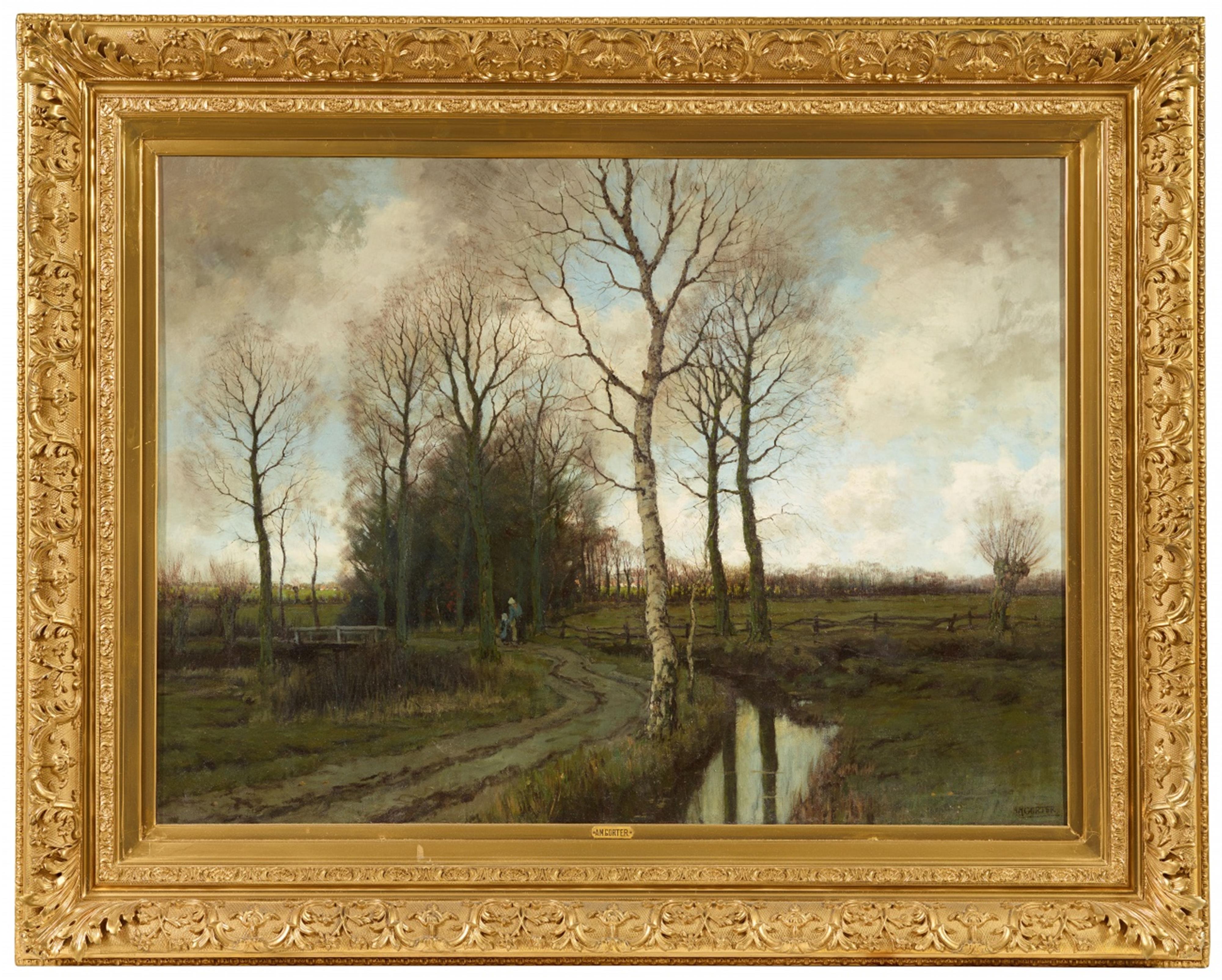 Arnold Marc Gorter - Autumn Landscape with a Stream - image-1