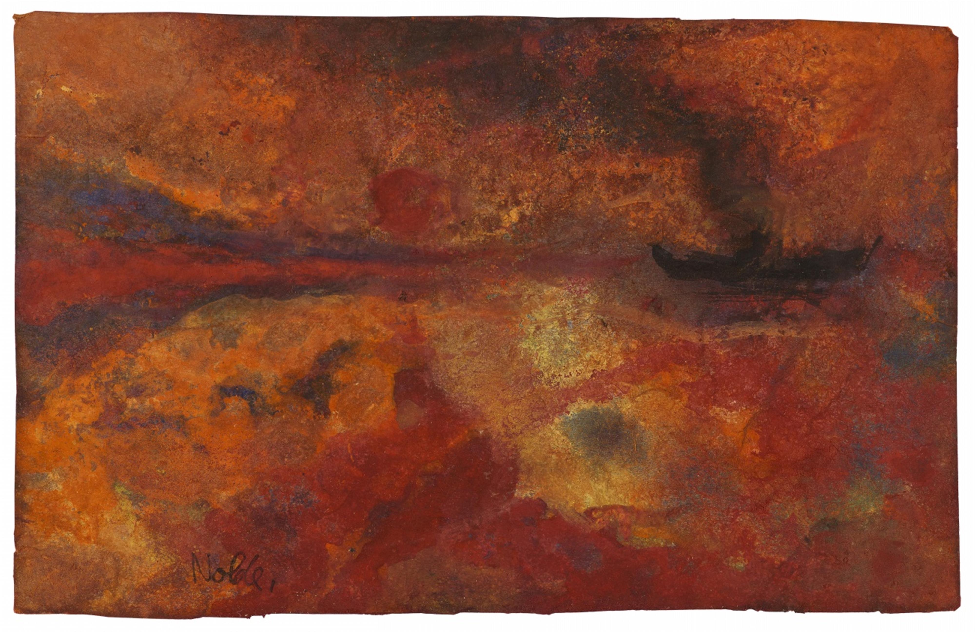 Emil Nolde - Rotes Meer (Sonnenuntergang und schwarzer Dampfer) - image-1