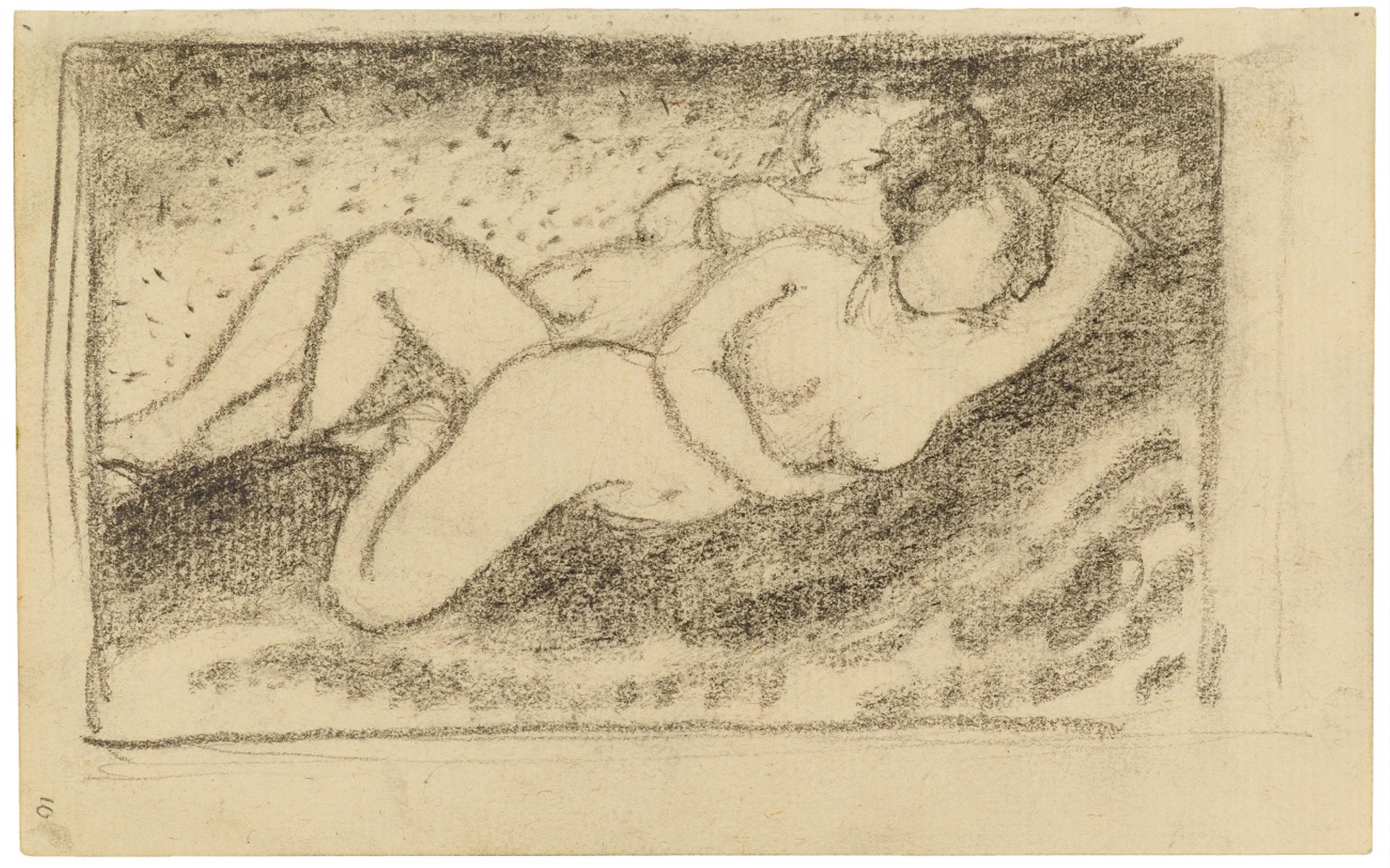 Franz Marc - Zwei schlafende weibliche Akte in Landschaft, Kompositionsentwurf - image-1