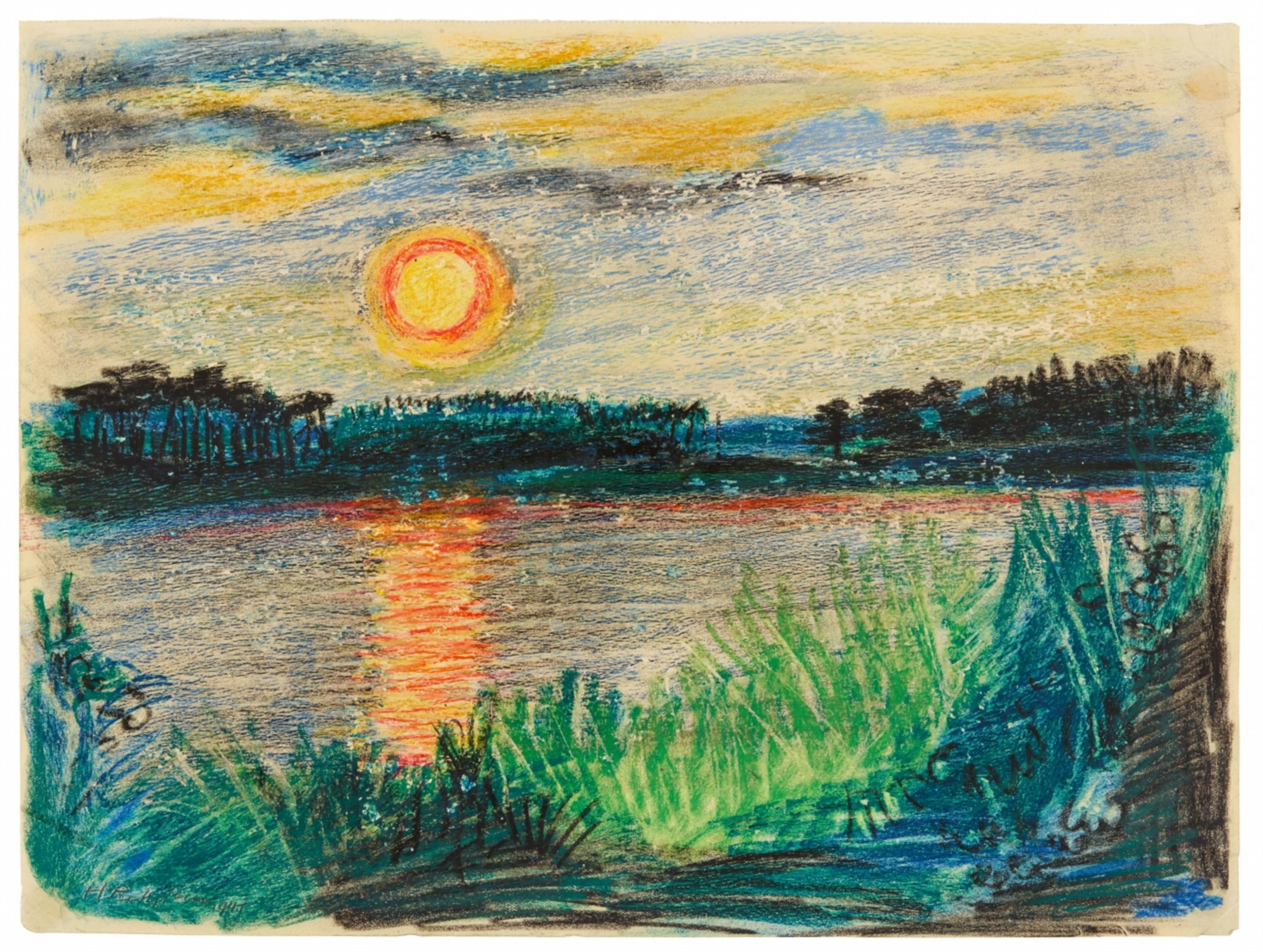 Hermann Max Pechstein - Am See (Sonnenuntergang am Koser See) - image-1