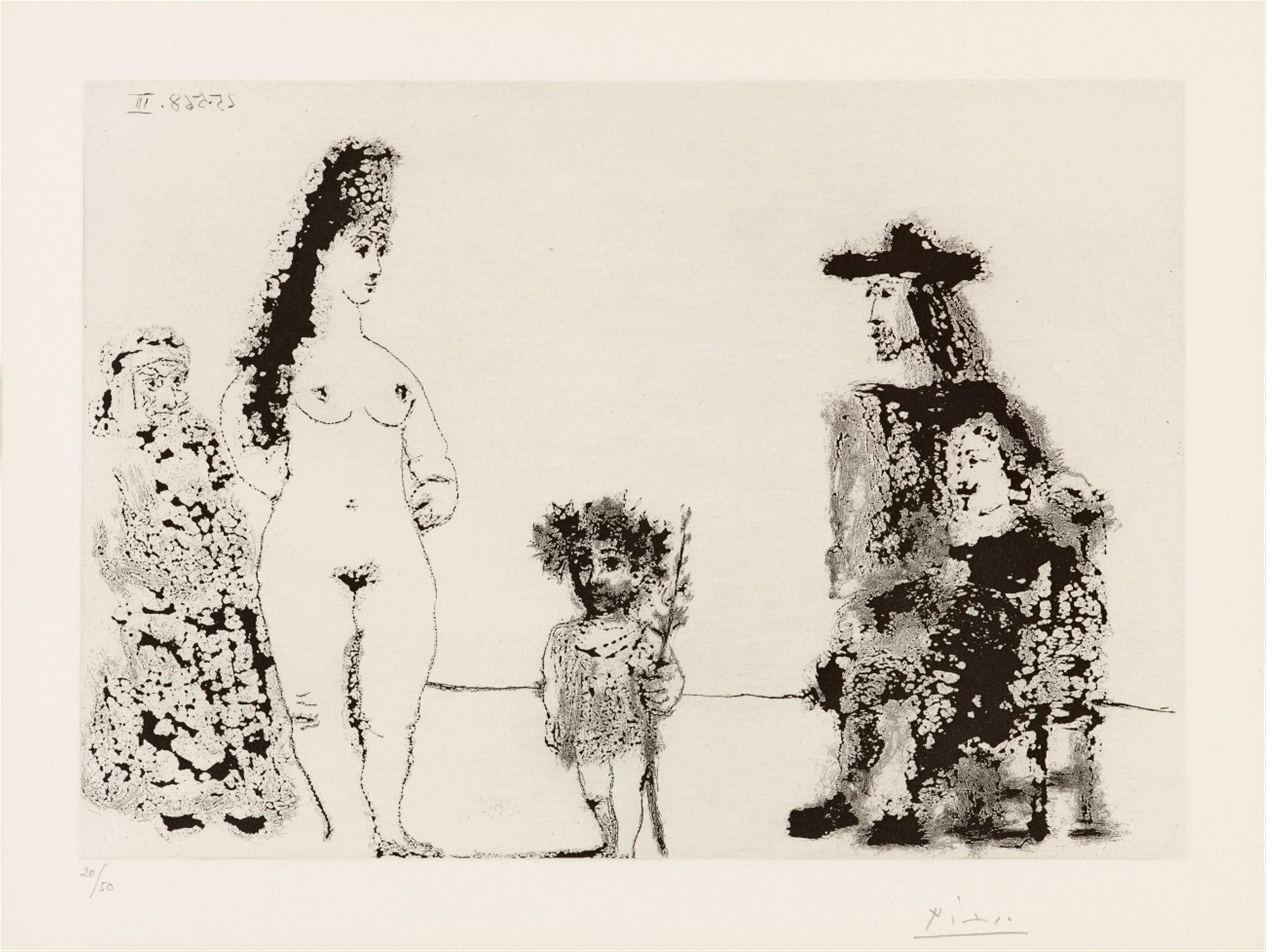 Pablo Picasso - La Célestine présente sa pupille; avec un enfant au rameau d'olivier - image-1