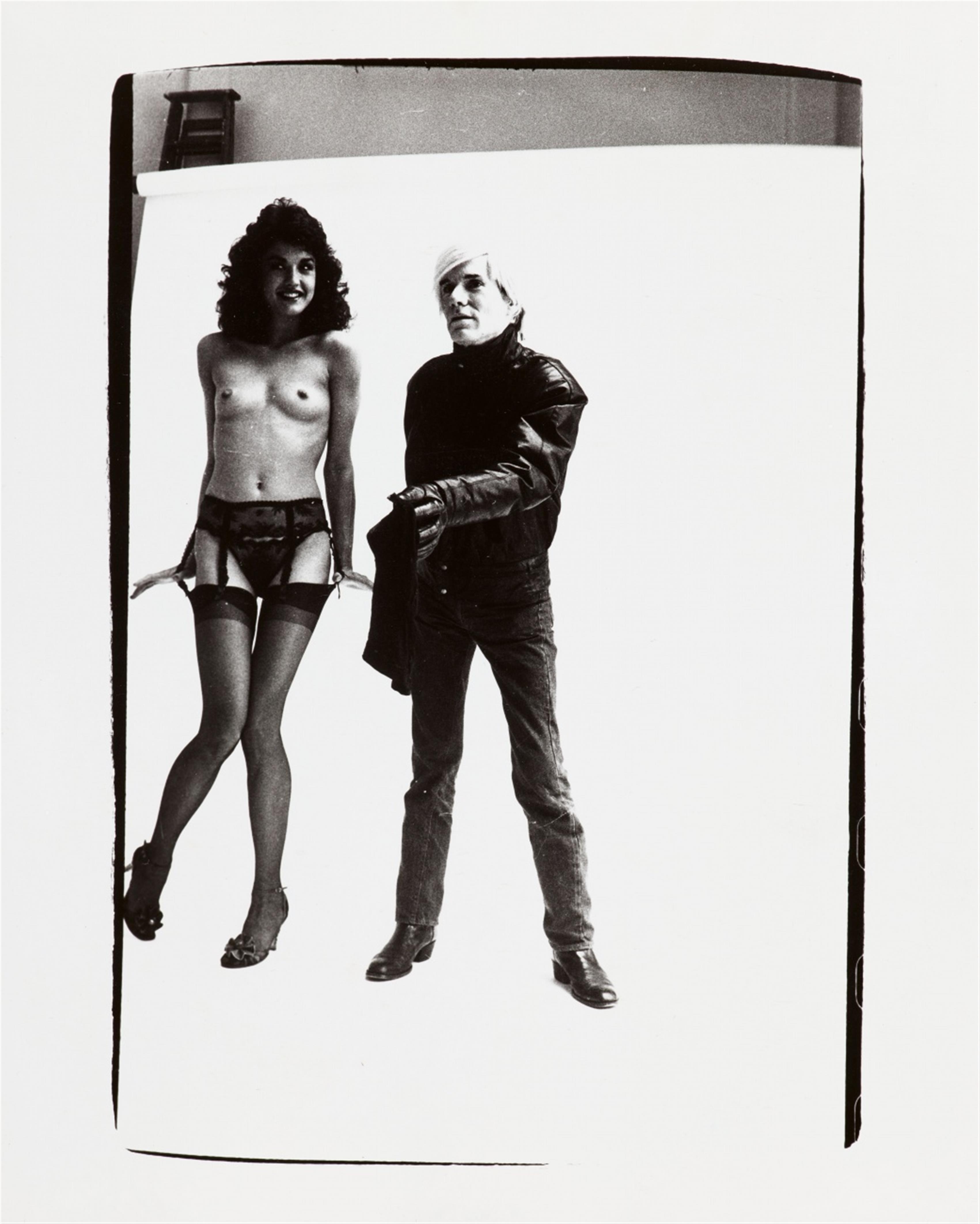 Andy Warhol - Self portrait with Janice Dickinson - image-1