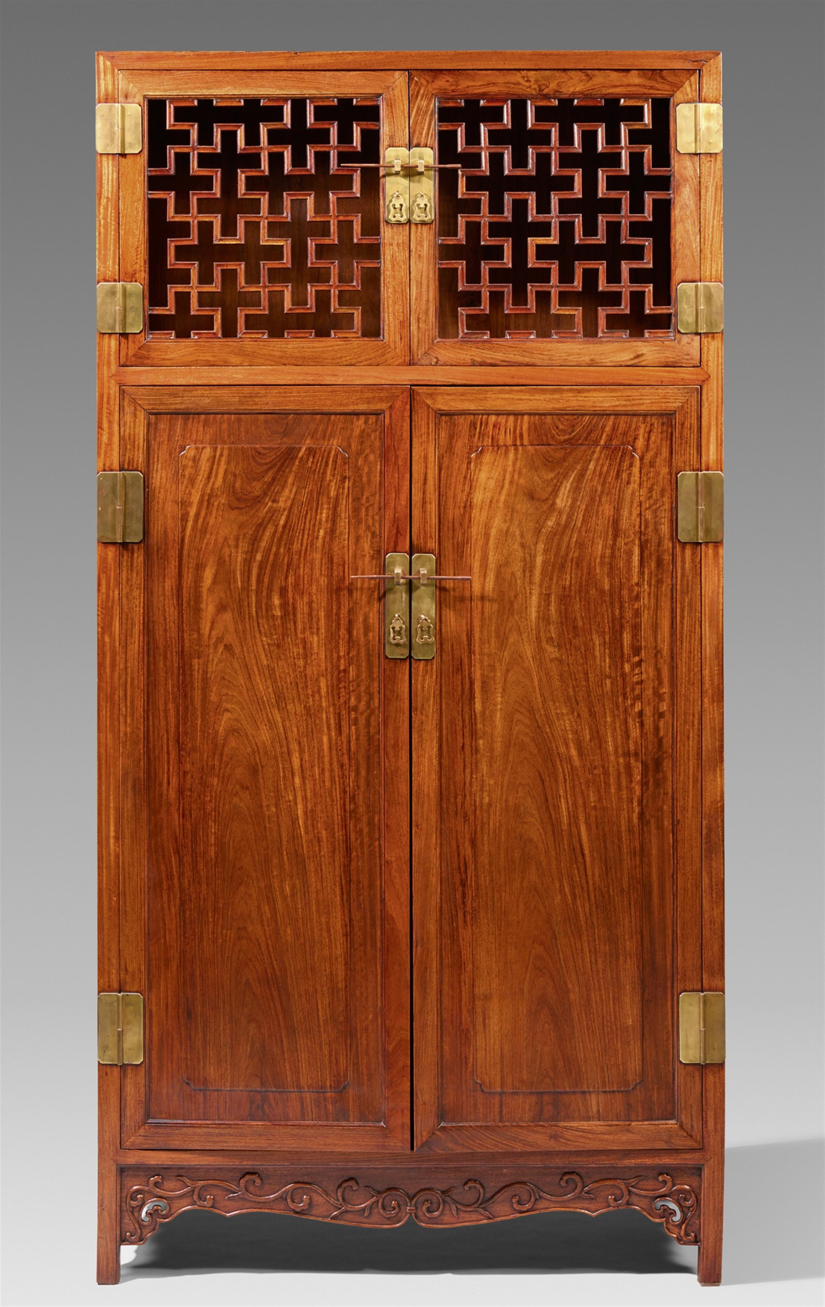 A pair of huanghuali wood square-corner cabinets. 19th/20th century - image-1