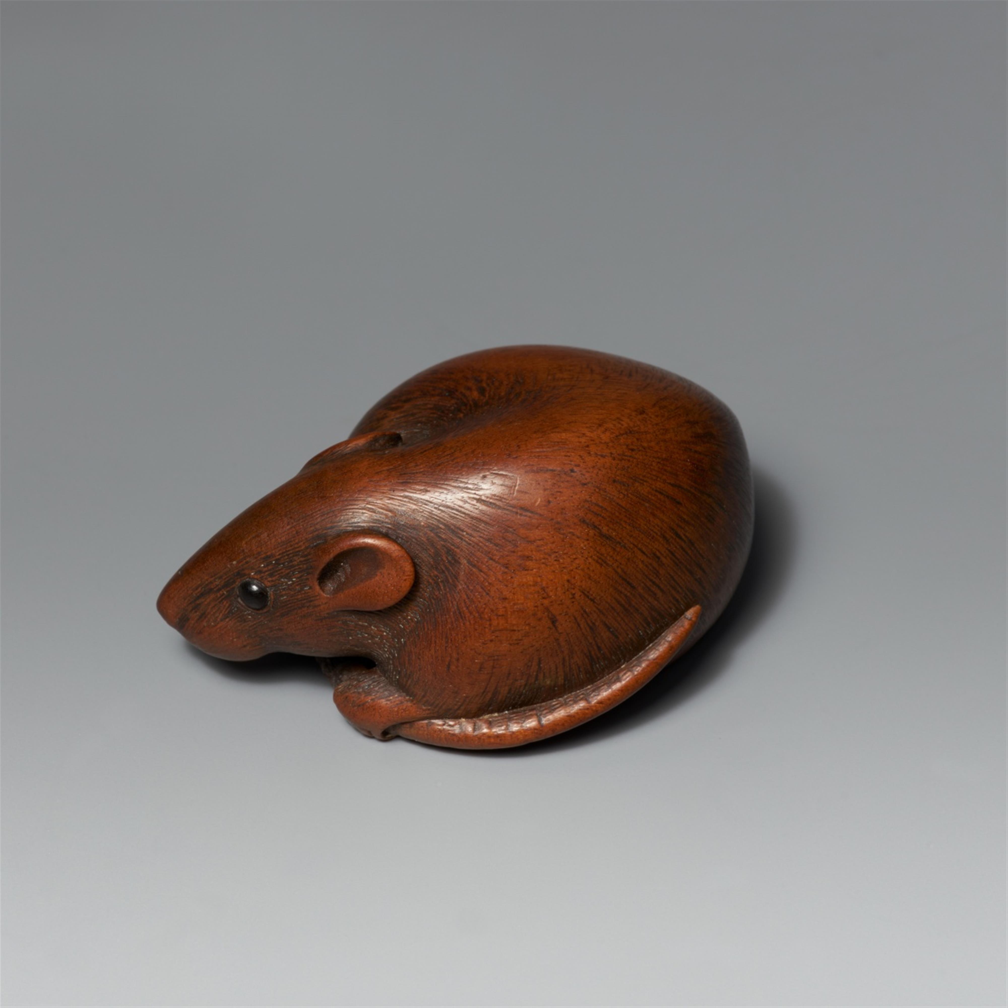 A boxwood netsuke of a rat. Mid-19th century - image-2