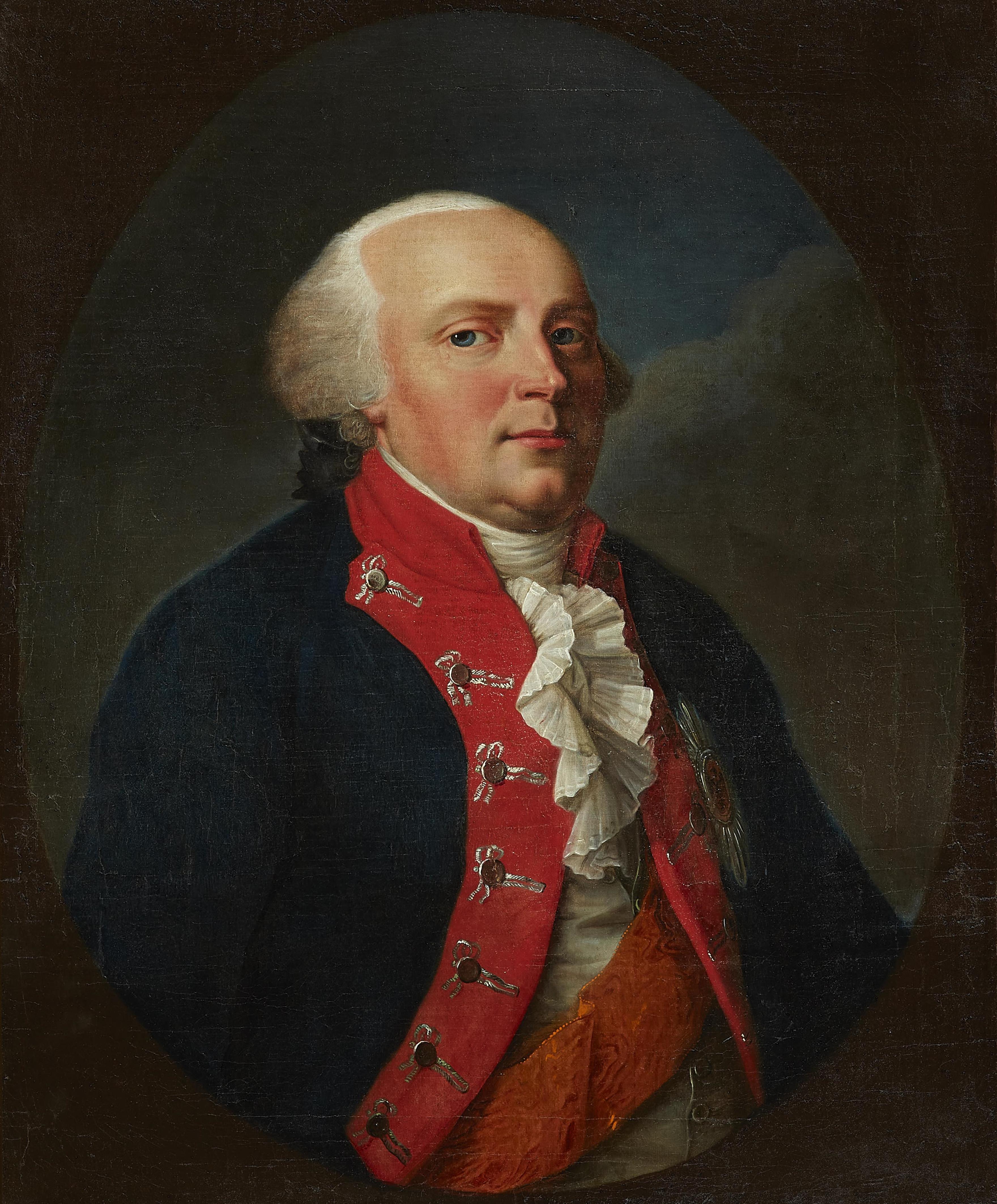 Johann Heinrich Schröder - Oval Portrait of King Frederick WIlliam II of Prussia - image-1