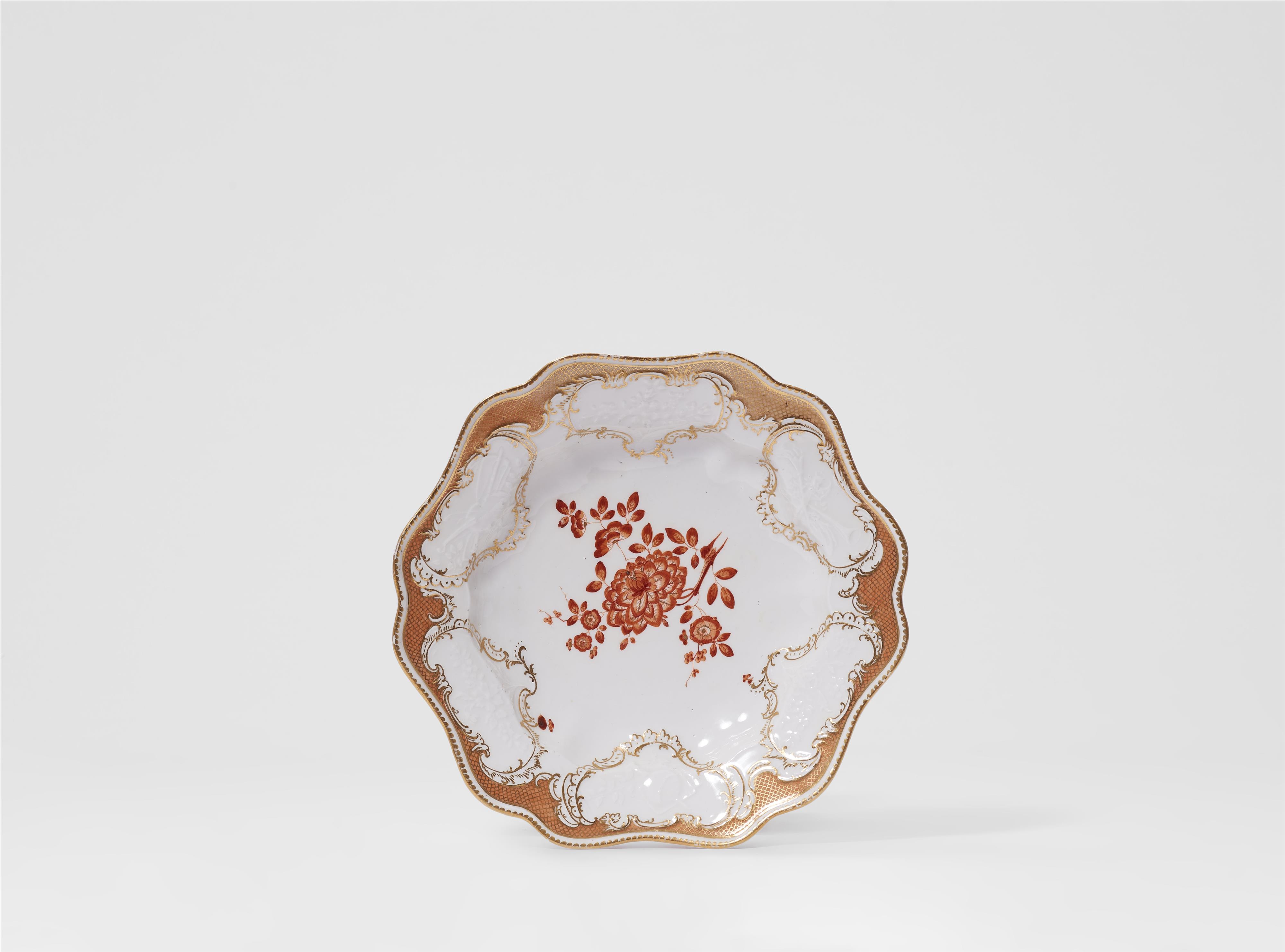 A Meissen porcelain soup bowl from the service with the iron red mosaic border - image-2