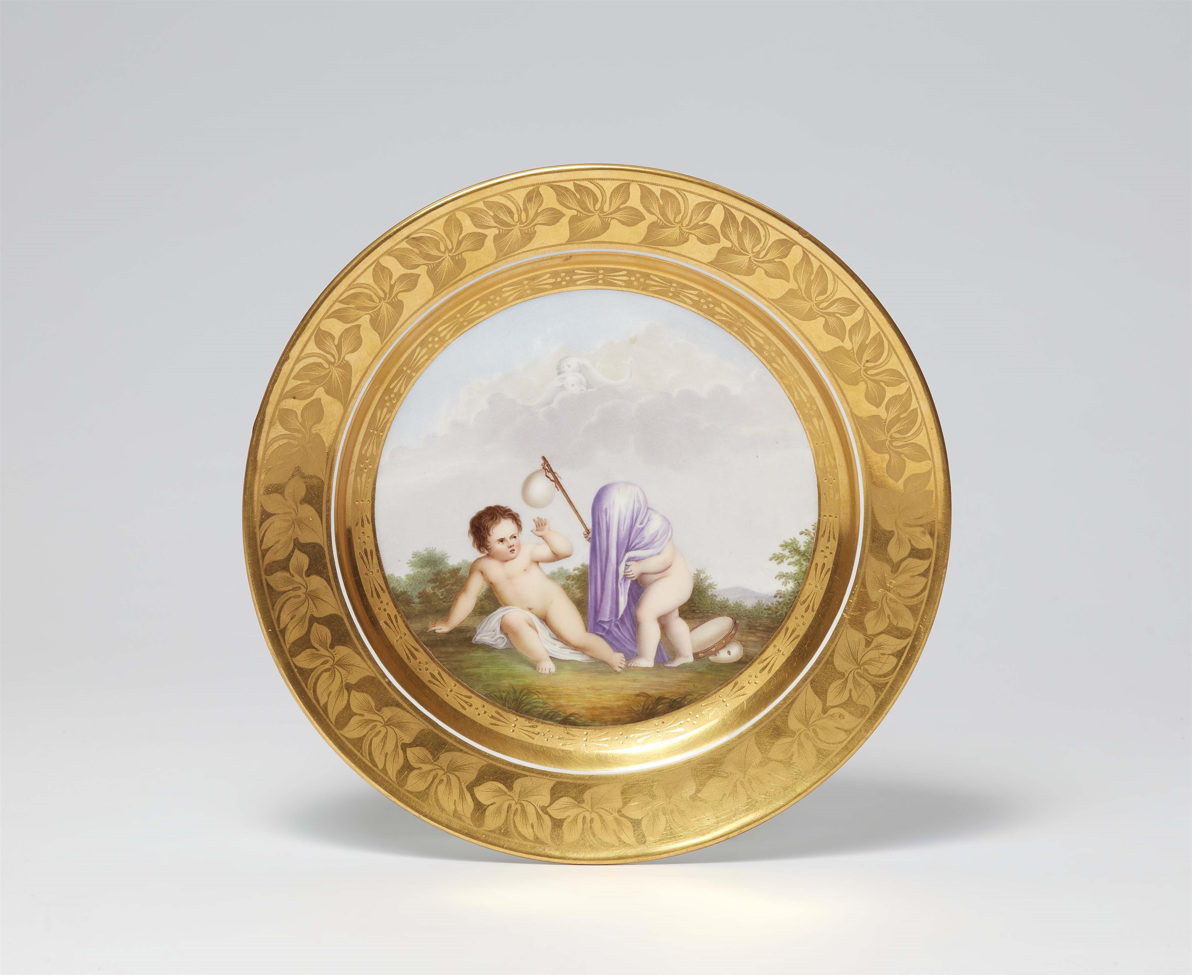 A rare Berlin KPM porcelain plate with a depiction of the month of February - image-1