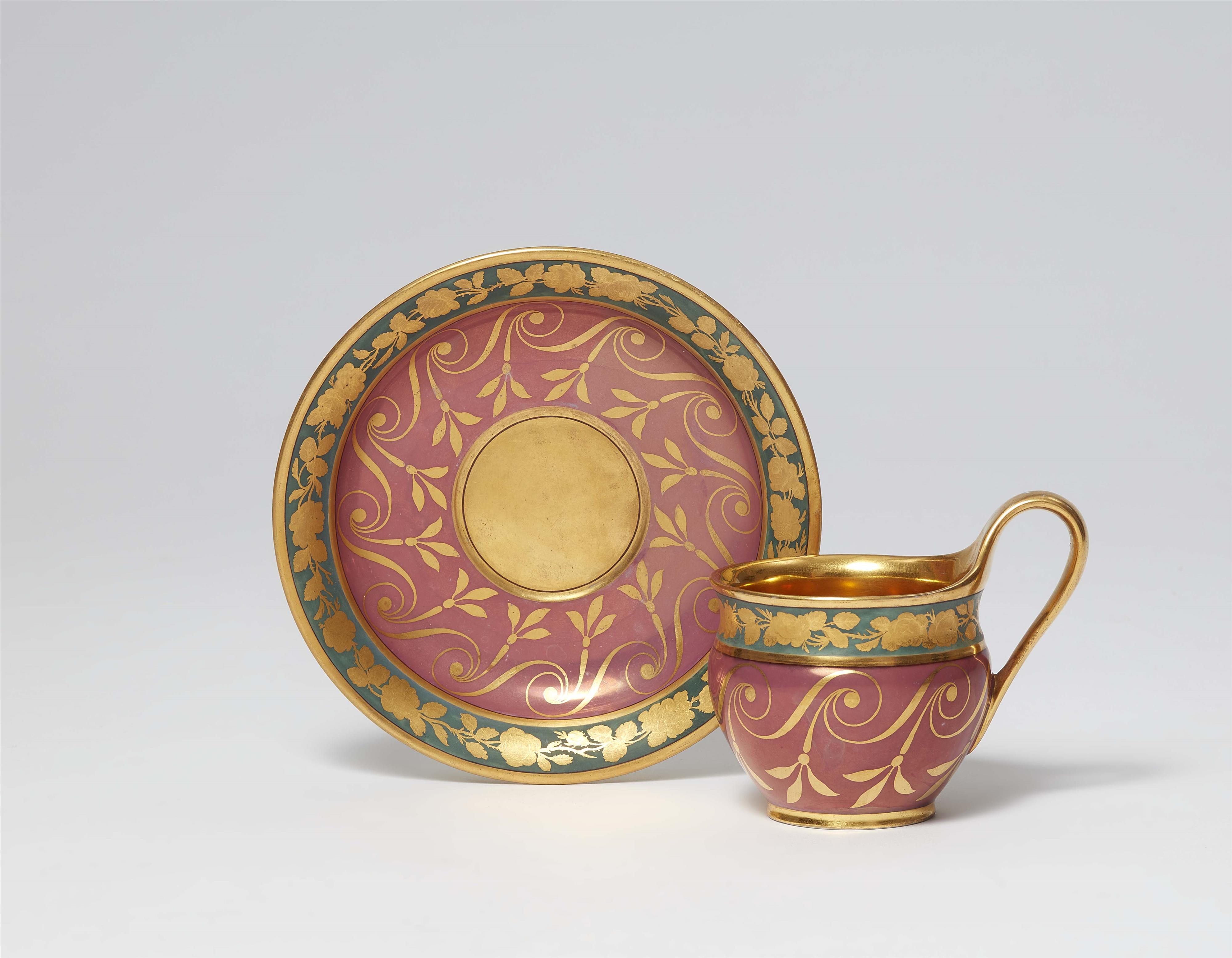 A Neoclassical Berlin KPM porcelain cup and saucer - image-1
