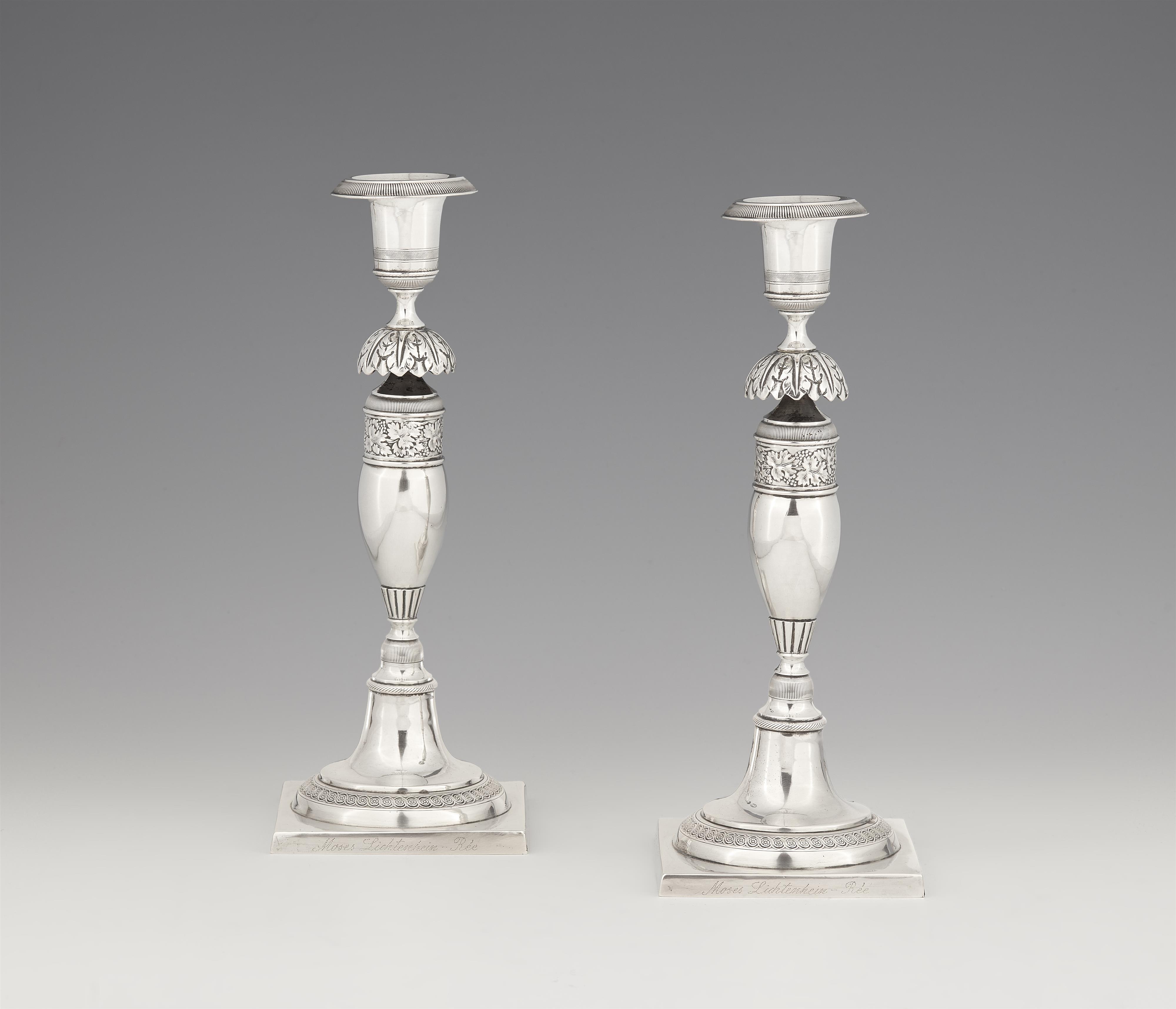 A pair of Neoclassical Berlin silver candlesticks - image-1
