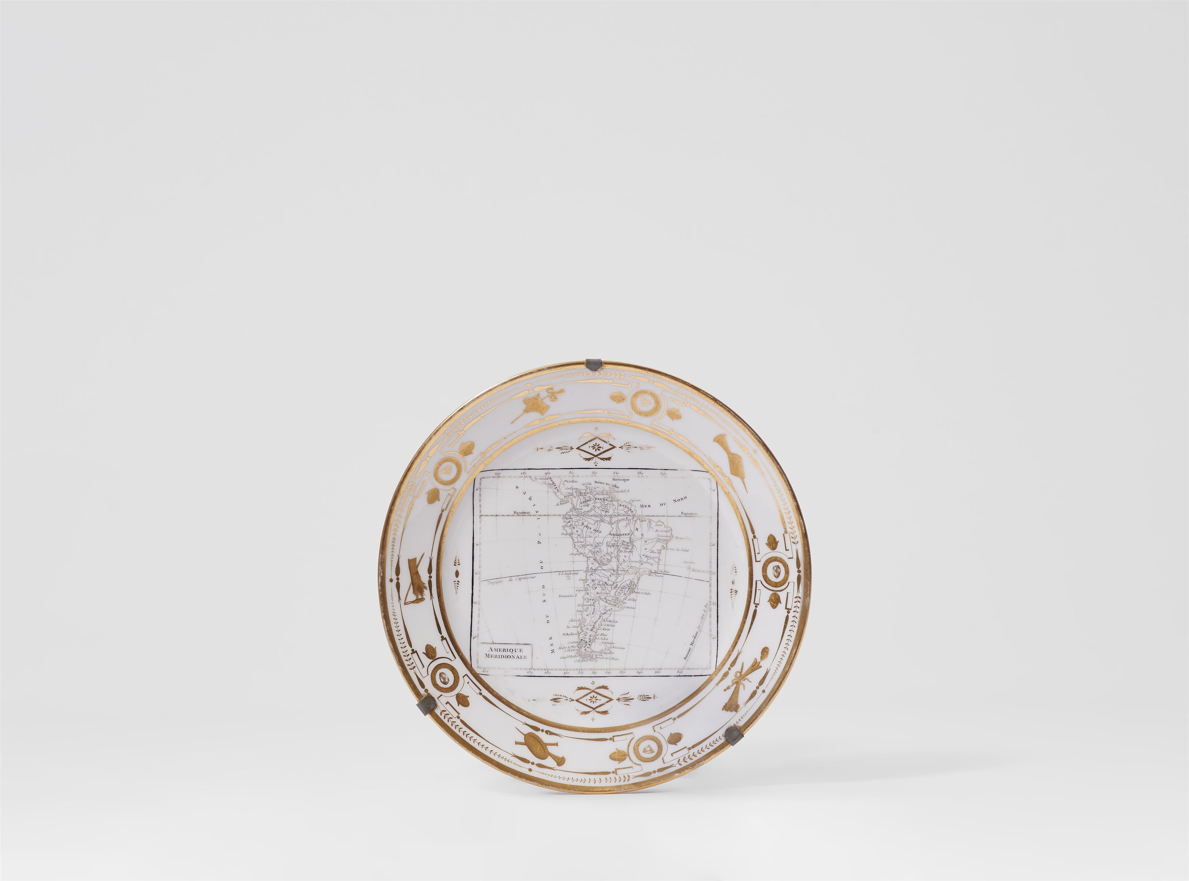 A rare porcelain plate with a map of South America - image-1