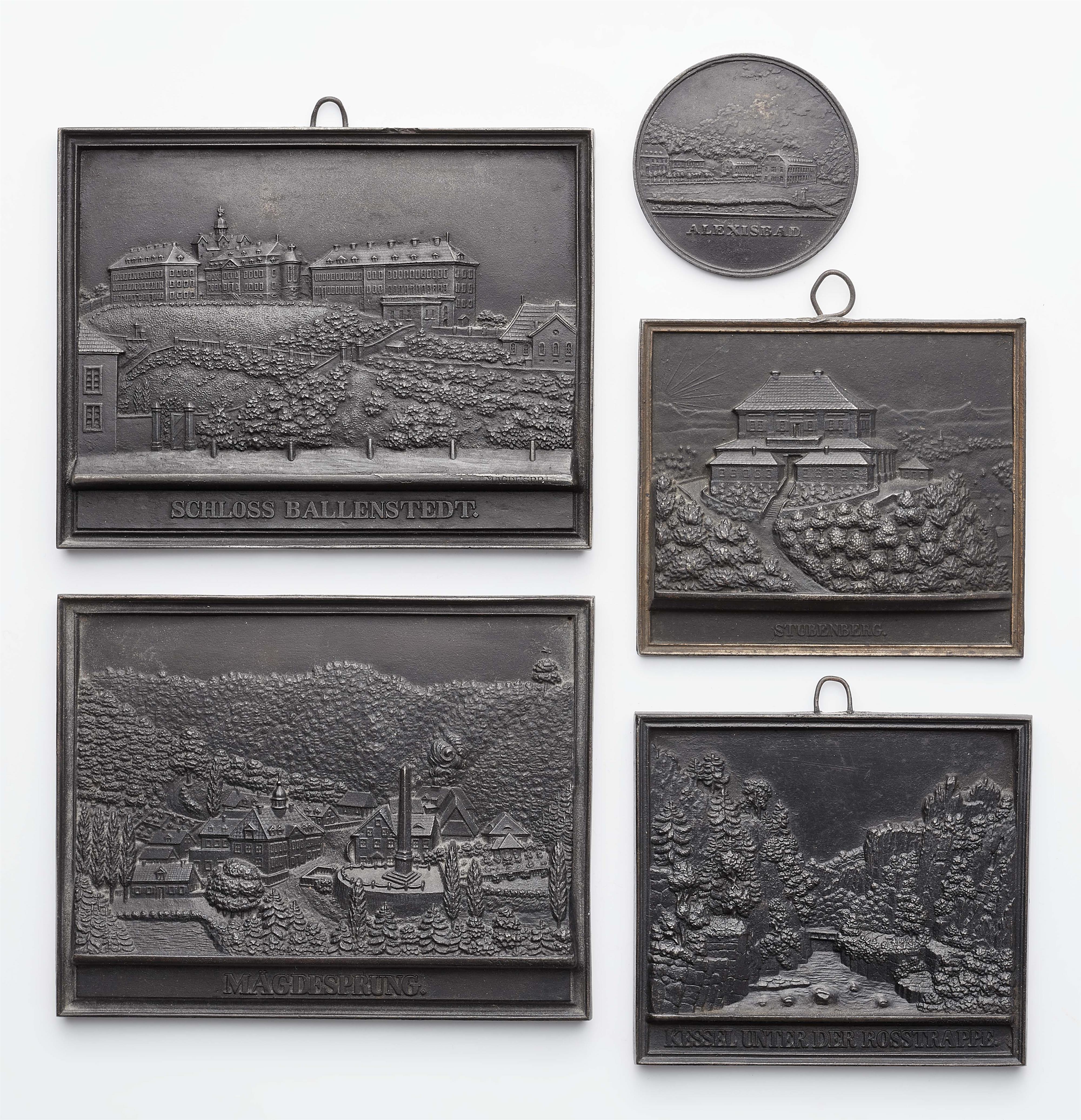 Five cast iron plaques with views of the Harz region - image-1