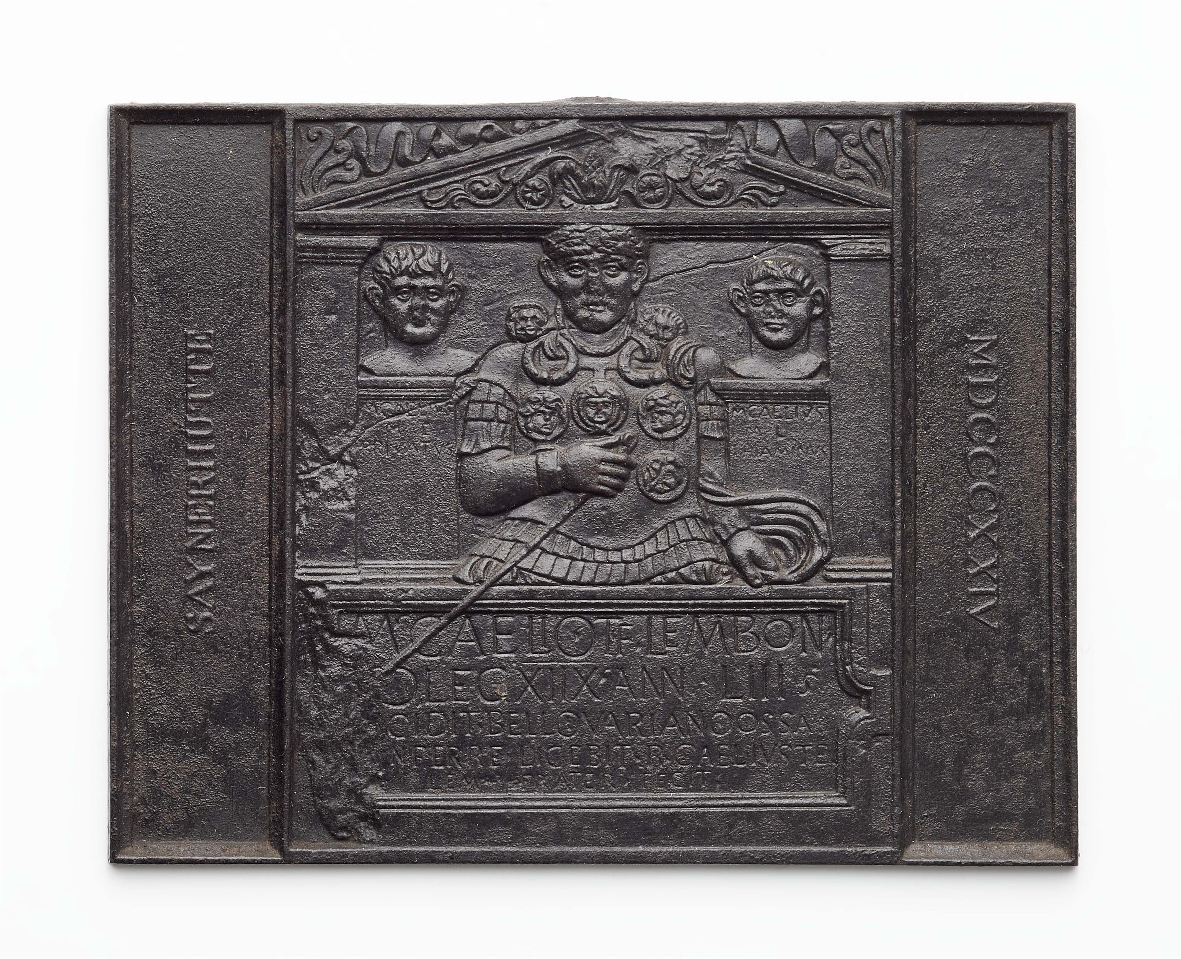 A cast iron New Year's plaque "SAYNERHÜTTE MDCCCXXIV" - image-1