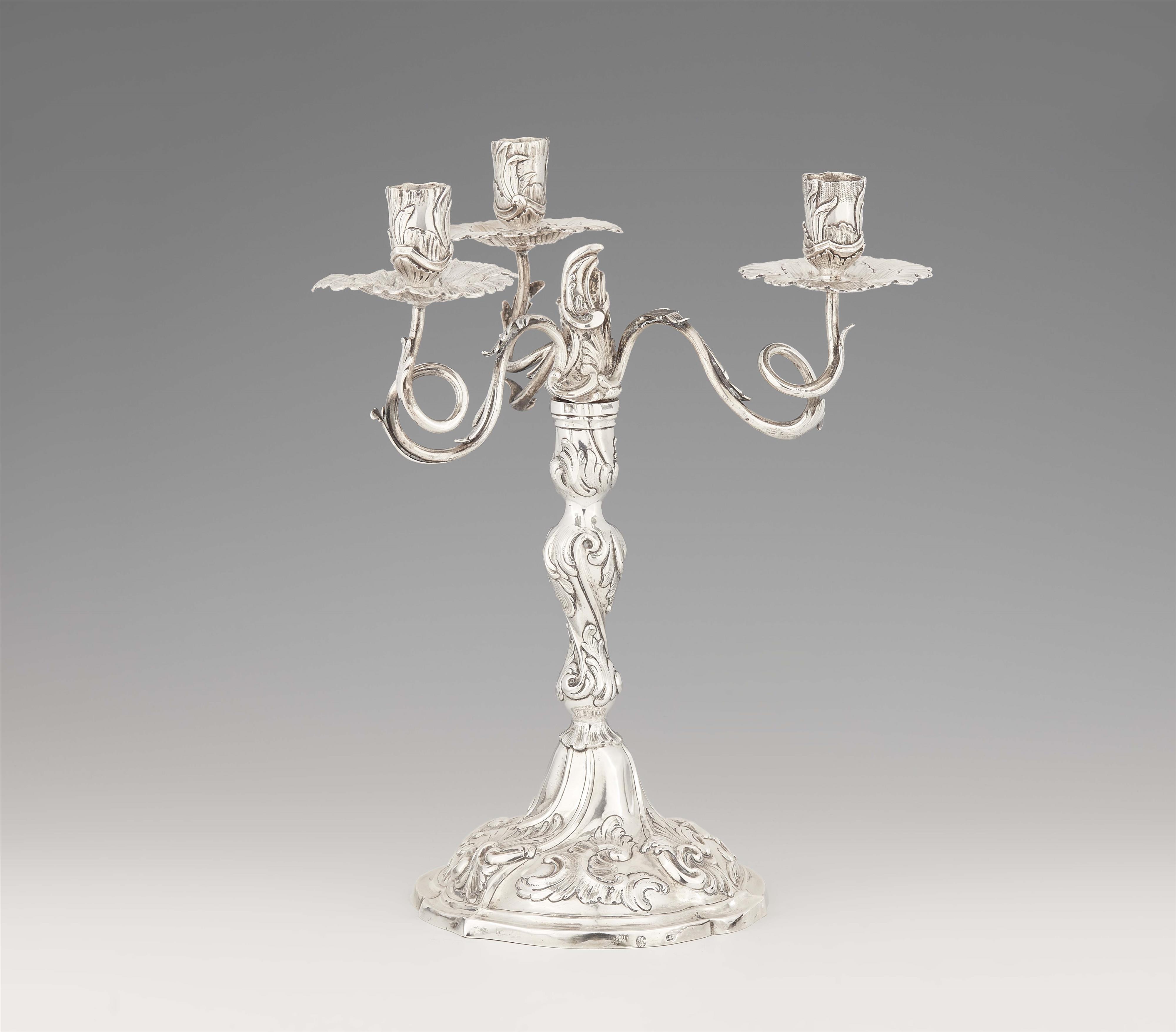 A Frederician Berlin silver candelabrum - image-1