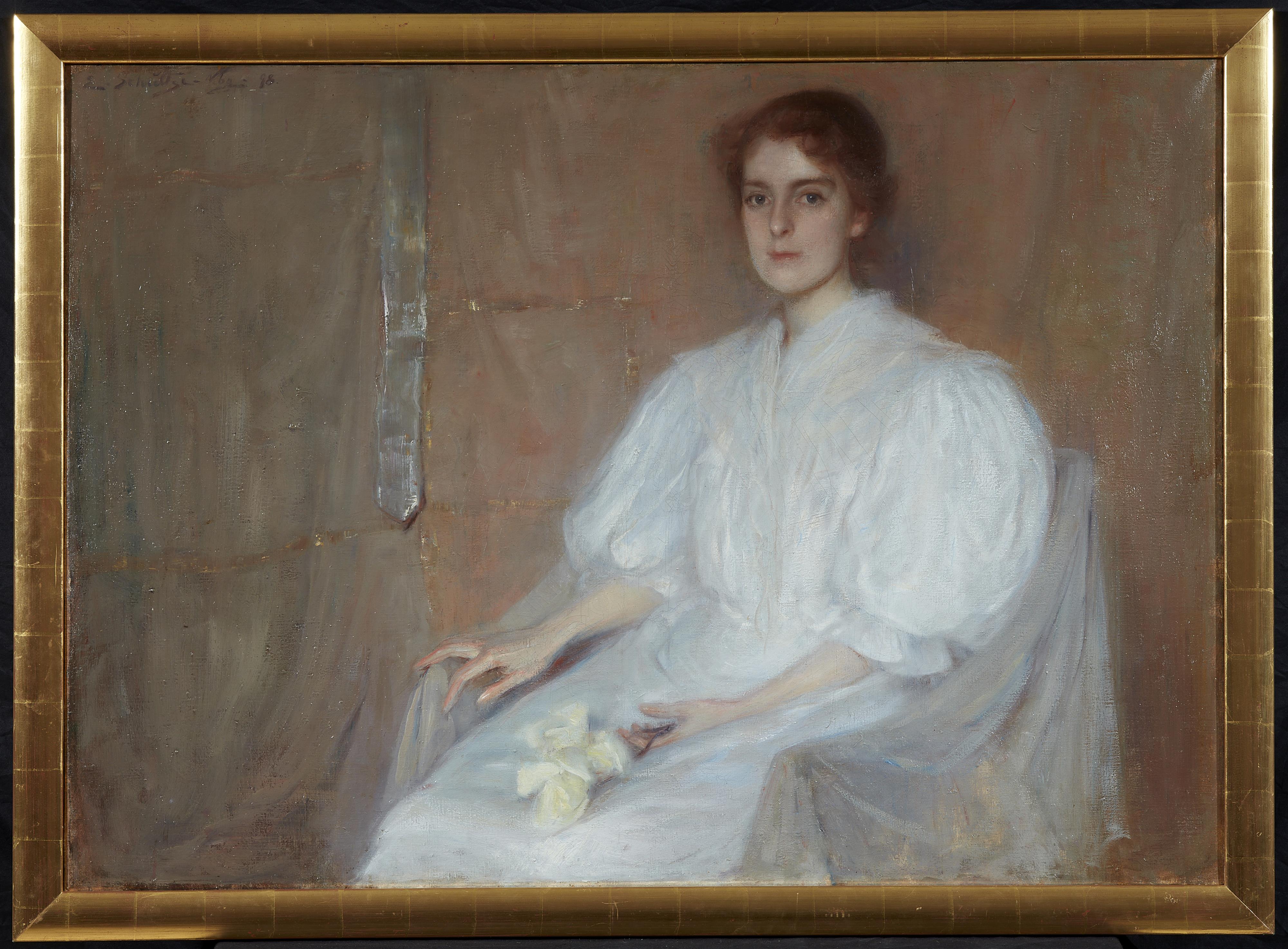 Ernestina Schultze-Naumburg (Orlandini) - Wohl Selbstporträt im weißen Kleid - image-2