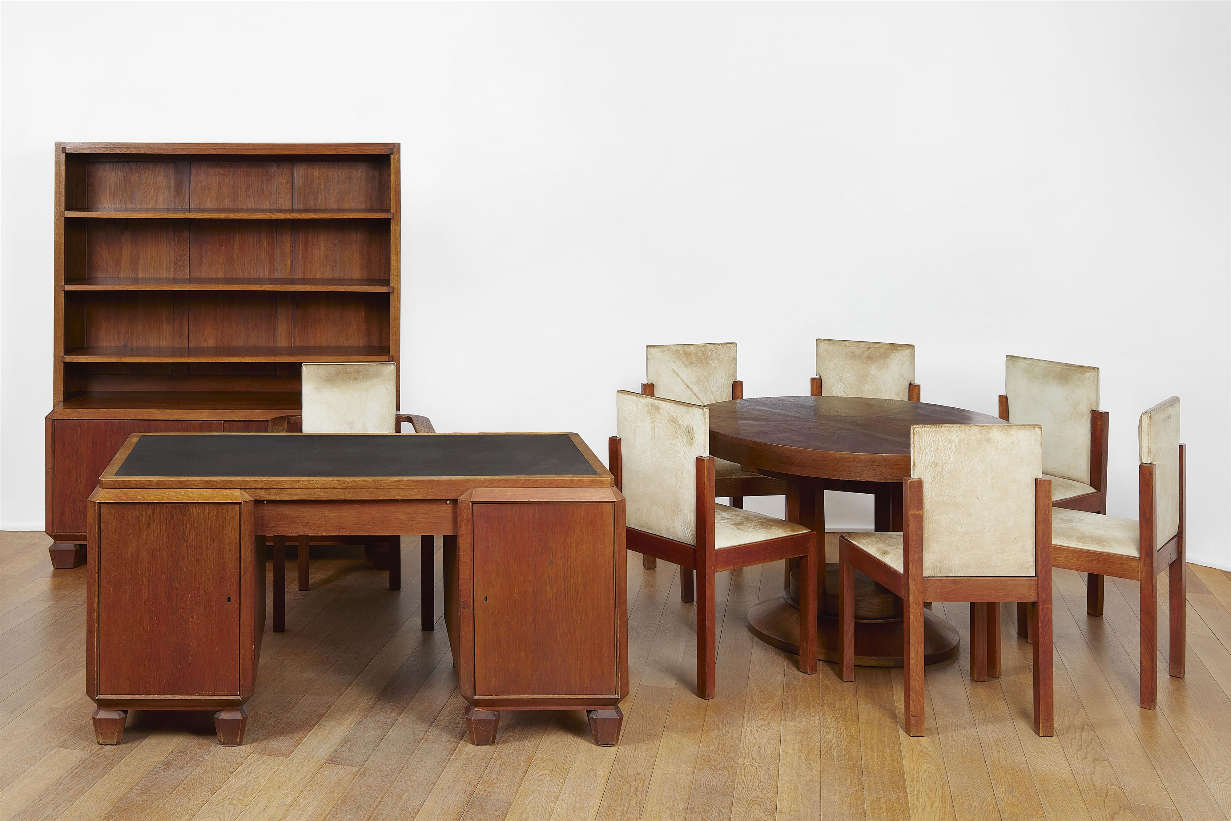 A group of eleven pieces of furniture 
The Drawing Room by Walter Gropius and Adolf Meyer for Georg and Ilse Hanstein 
including six letters by Walter Gropius and Adolf Meyer as well as the original 1:1 design sketches - image-1