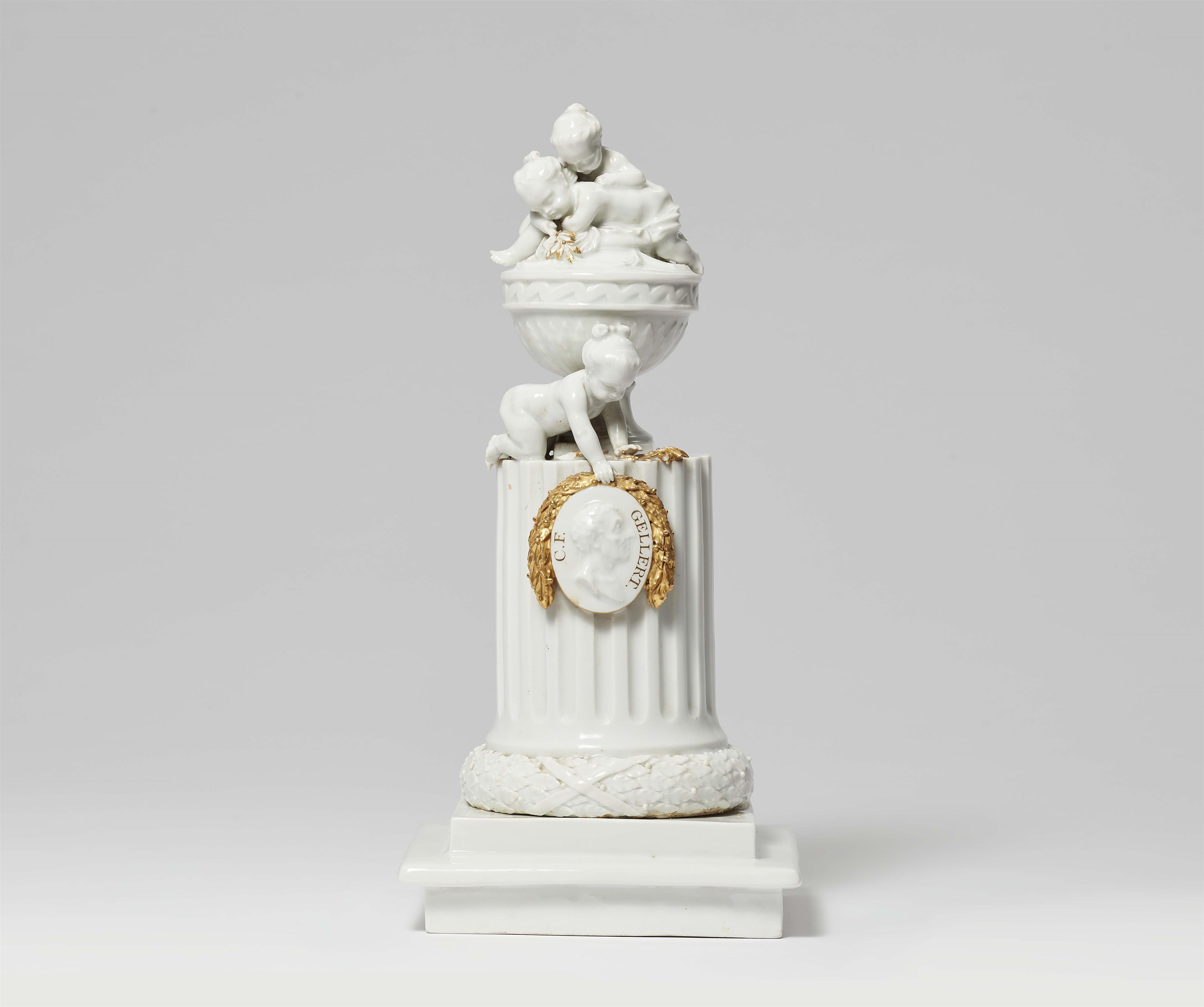A Meissen porcelain table centrepiece commemorating  Christian Fürchtegott Gellert - image-1
