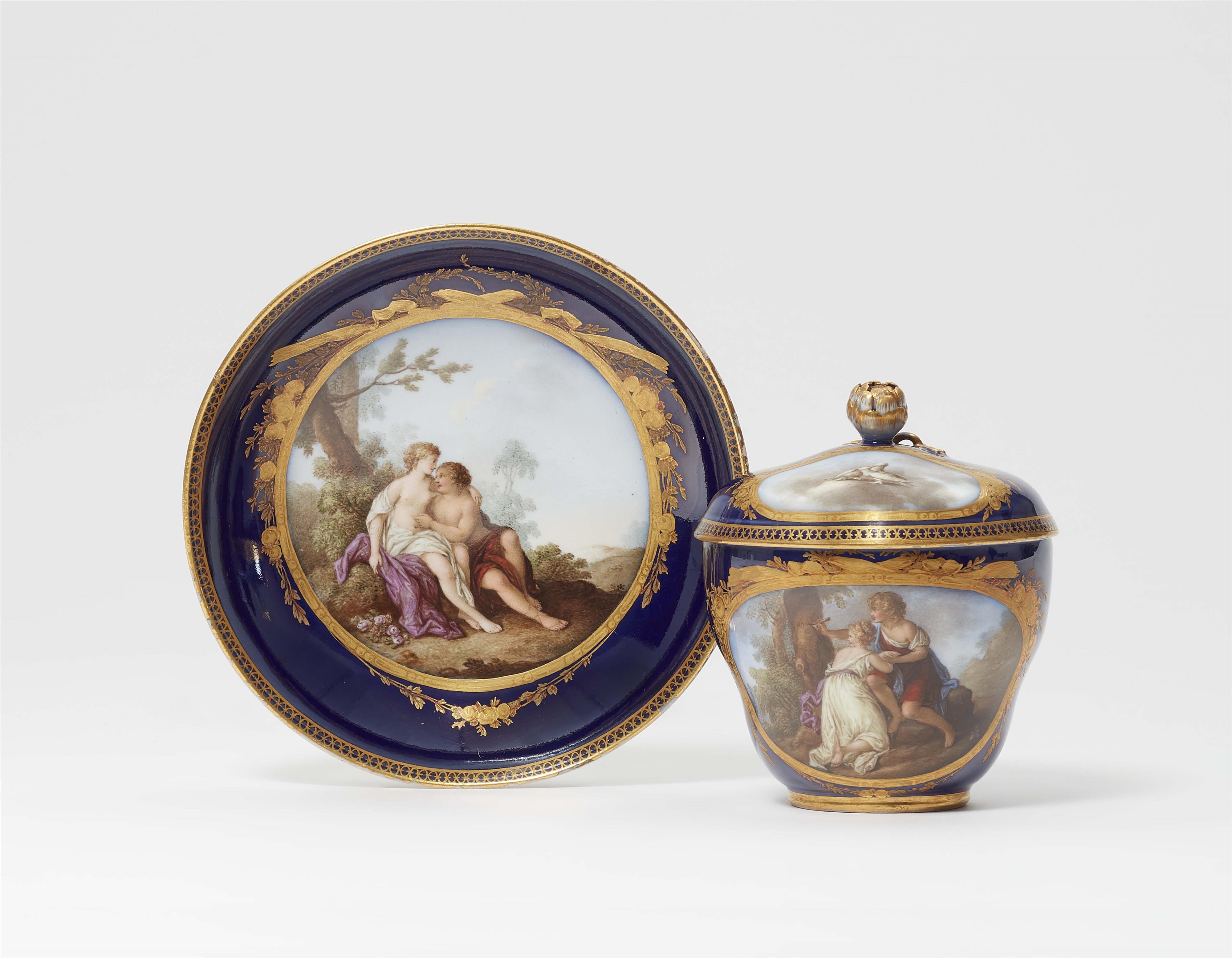A Meissen porcelain cup and saucer with scenes after Angelika Kauffmann - image-1