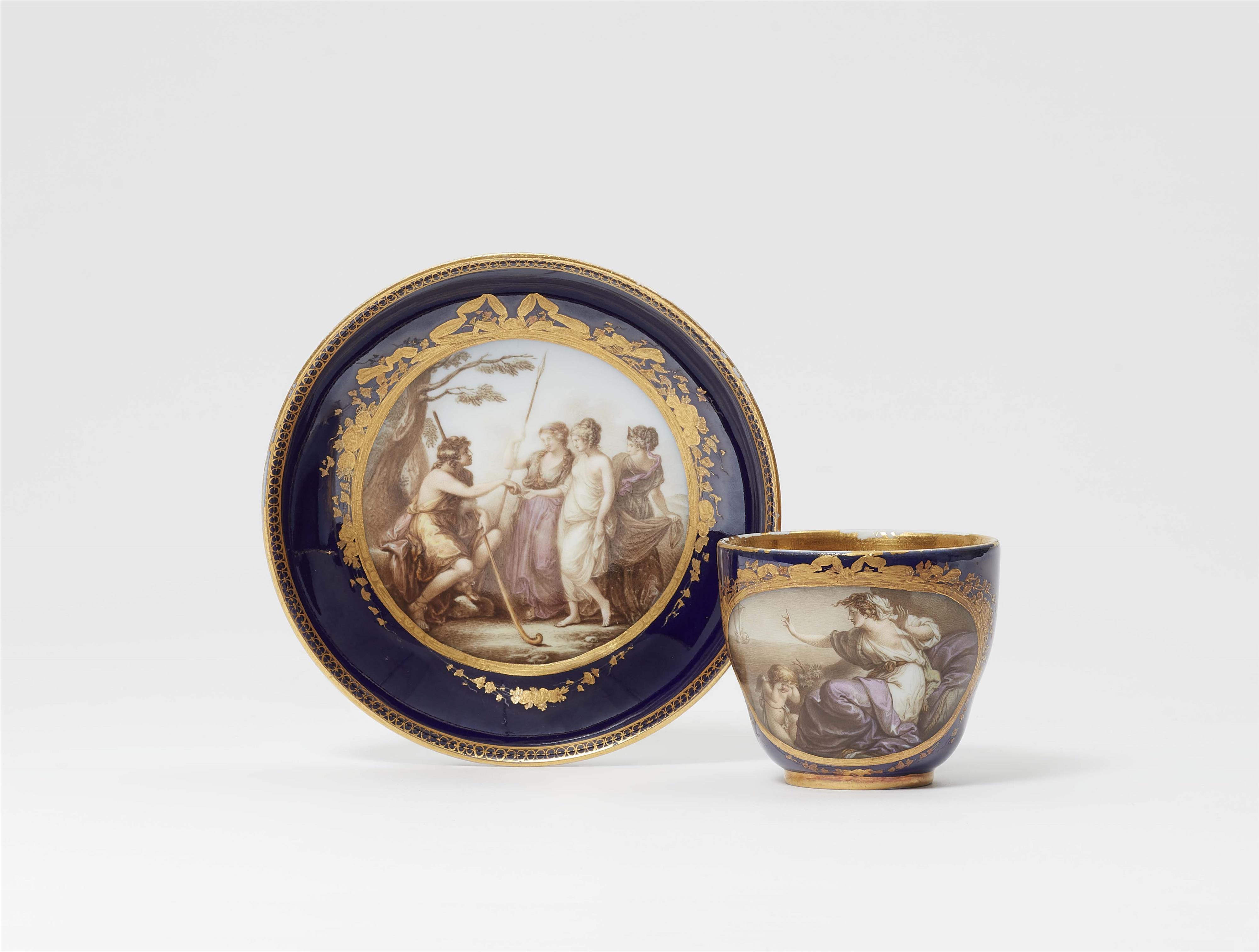 A Meissen porcelain cup and saucer with scenes after Angelika Kauffmann - image-1