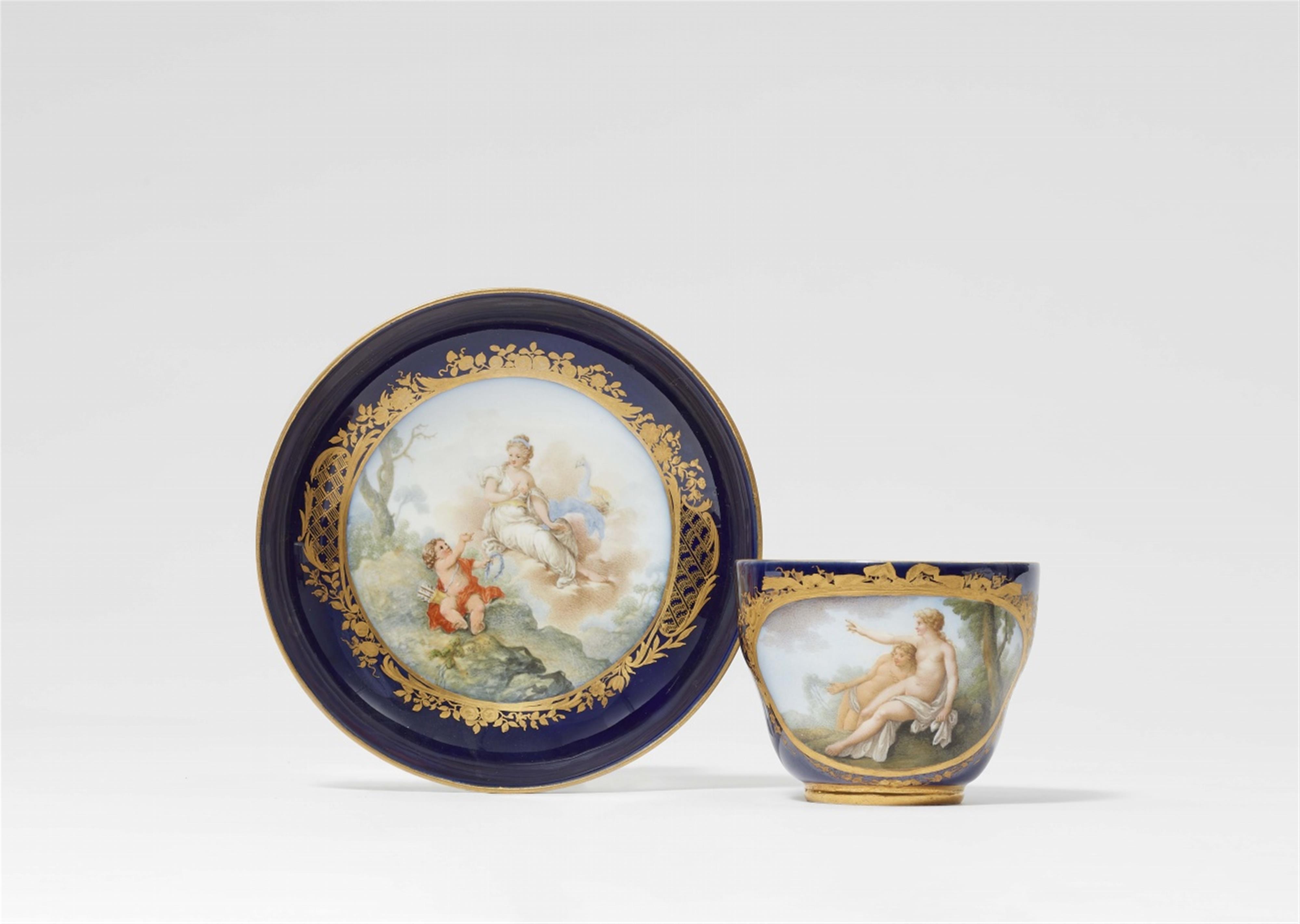 A Meissen porcelain cup and saucer with mythological scenes - image-1